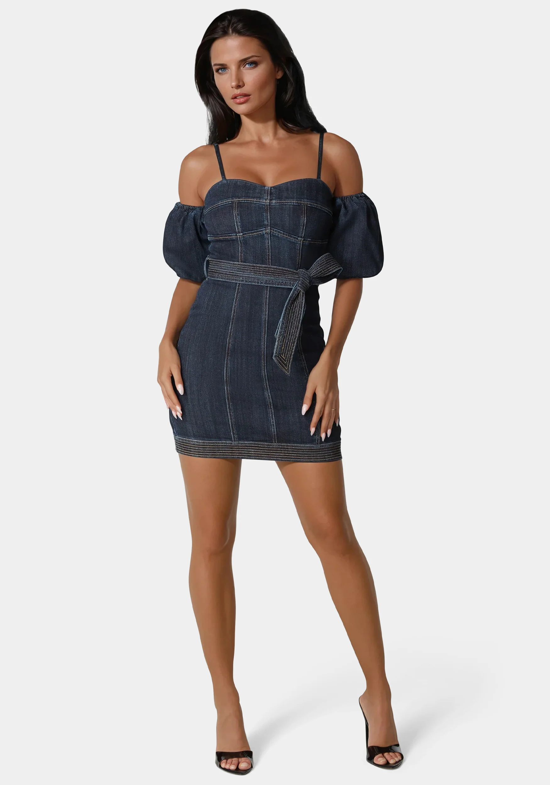 Fitted Denim Dress - Image 3