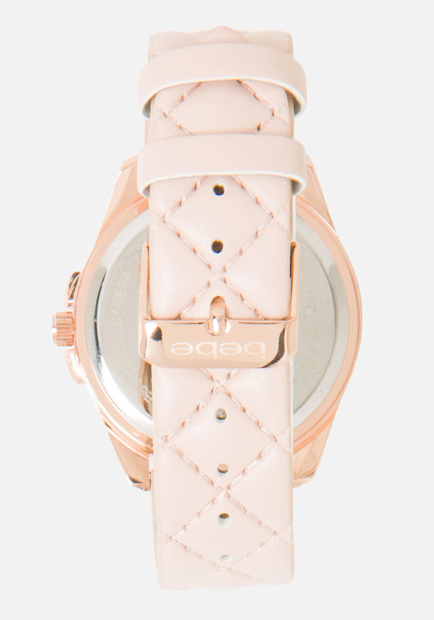 Floral & Quilted Vegan Leather Strap Watch - Image 2