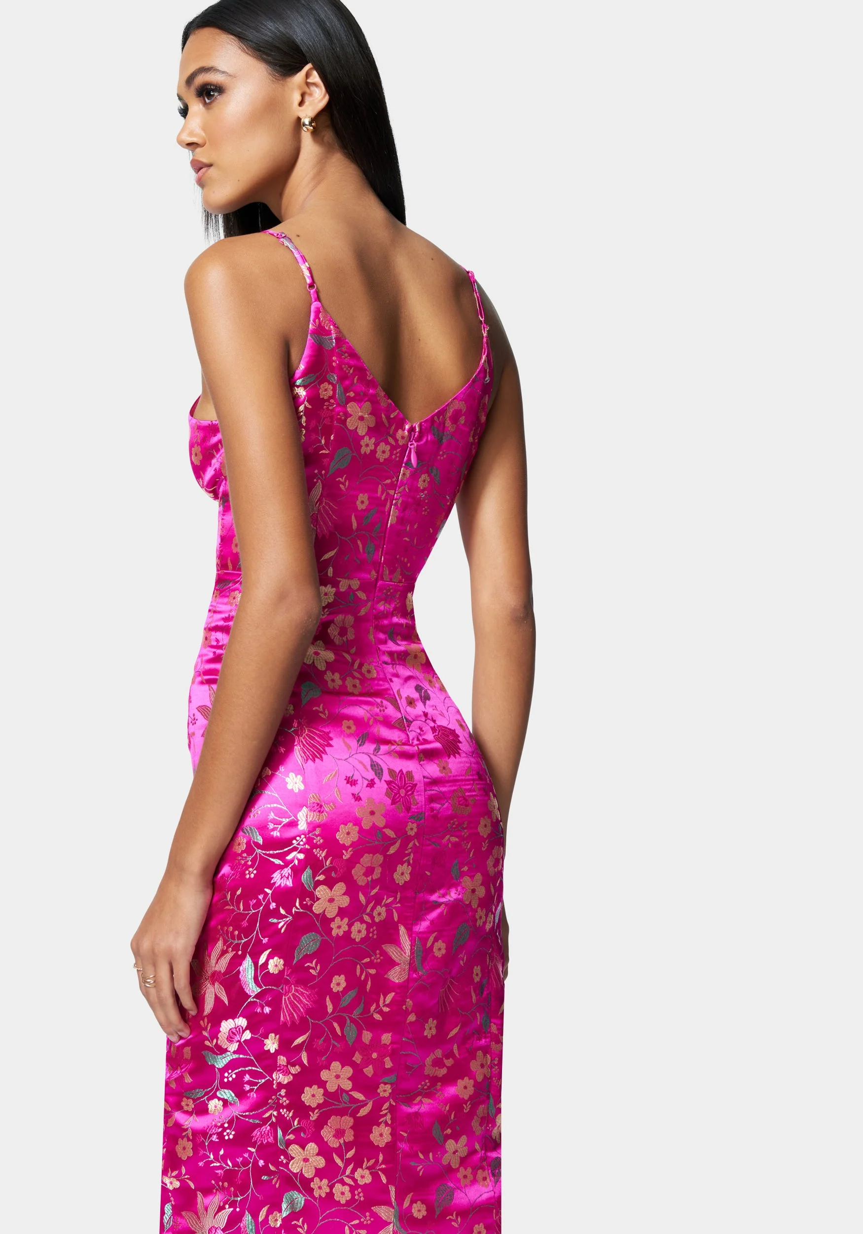 Floral Jacquard Midi Dress - Image 3