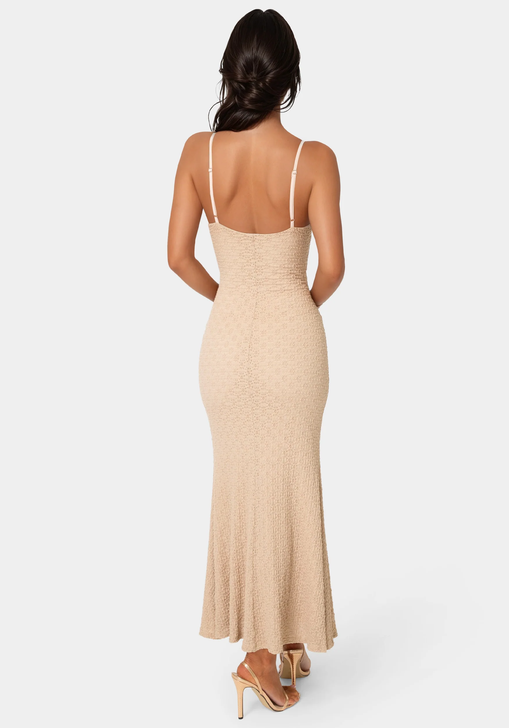 Floral Lace Bodycon Maxi Dress - Image 3