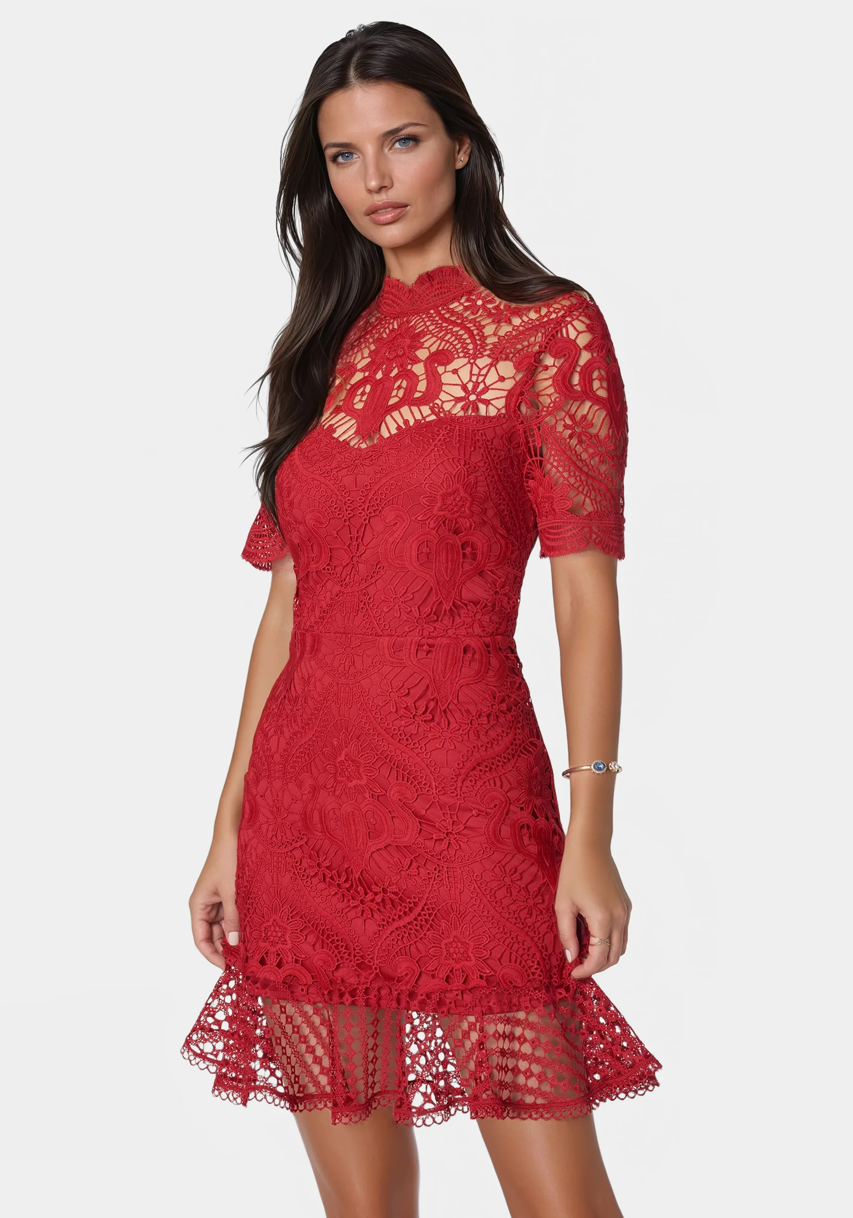 Flounce Lace Mini Dress - Image 2