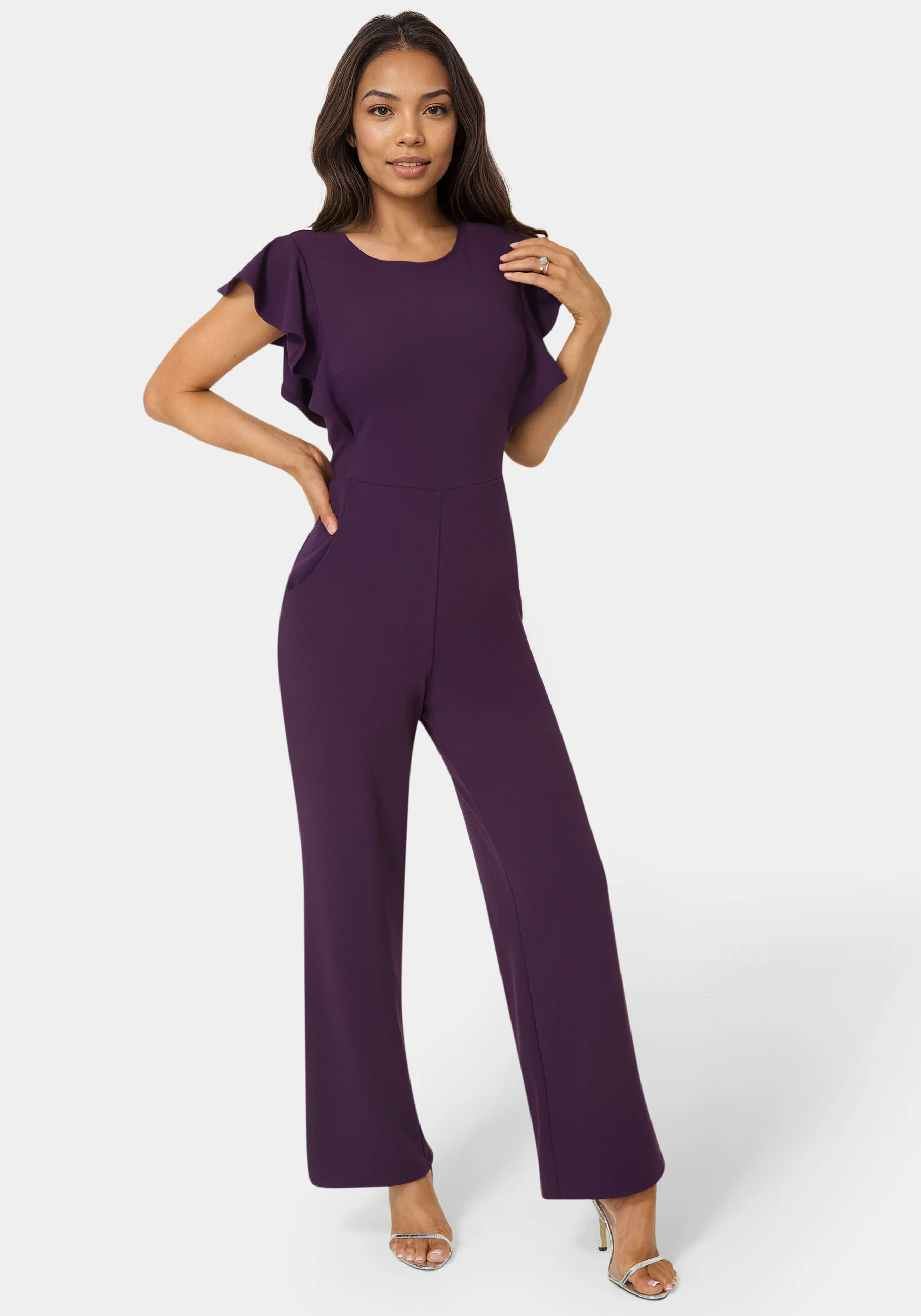 Flutter Sleeve Core Jumpsuit