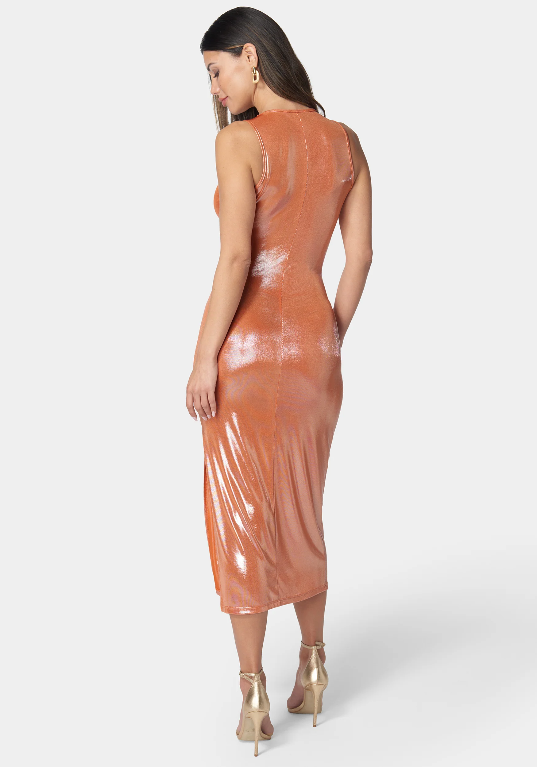 Foil Sleeveless Knit Midi Dress - Image 3