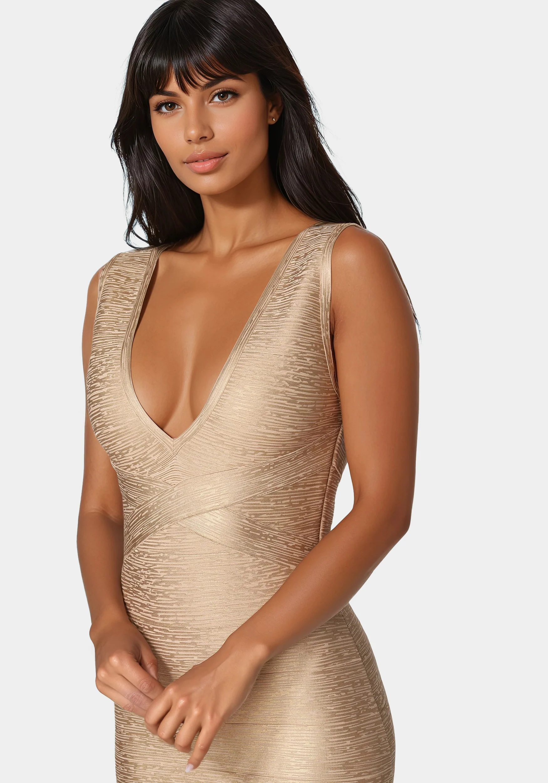 Foiled Bandage Metallic Dress - Image 4