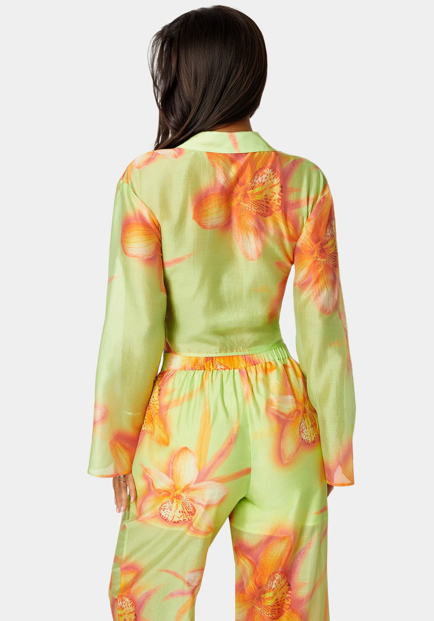 Front Tie Flowy Blouse - Image 3