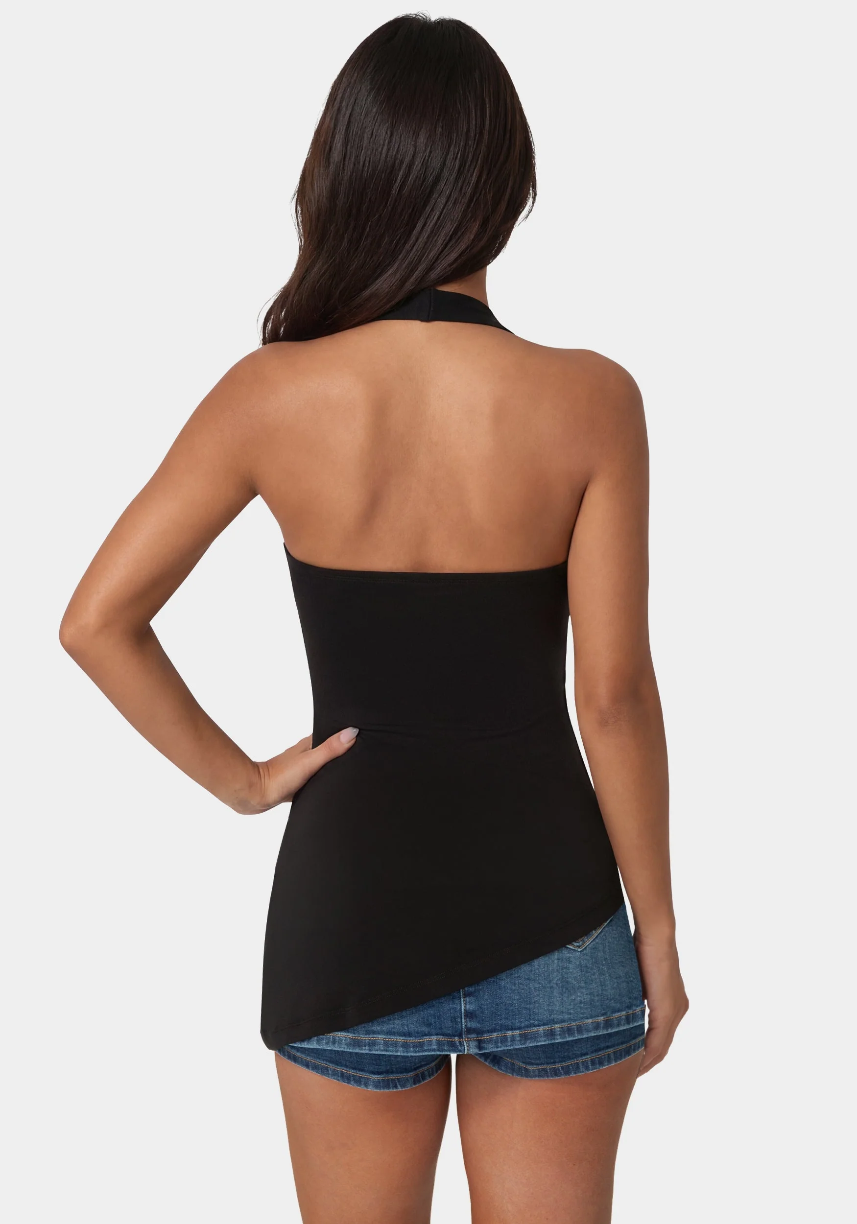 Gathered Tunic Halter Neck Knit Top - Image 4