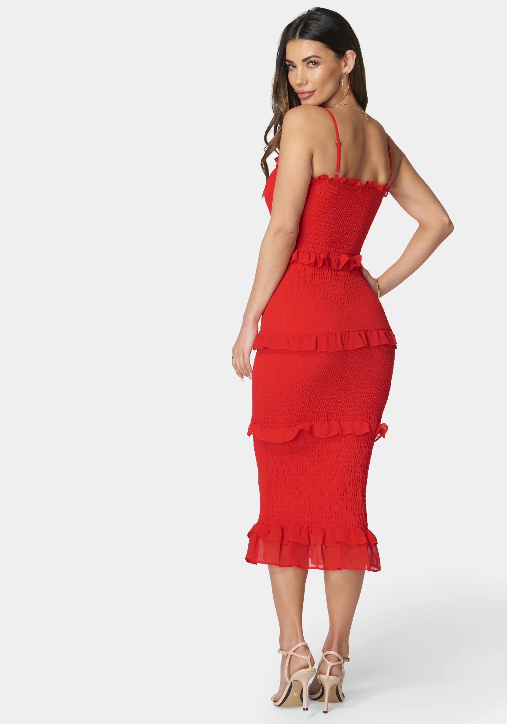 Georgette Smocked Midi Dress - Image 3