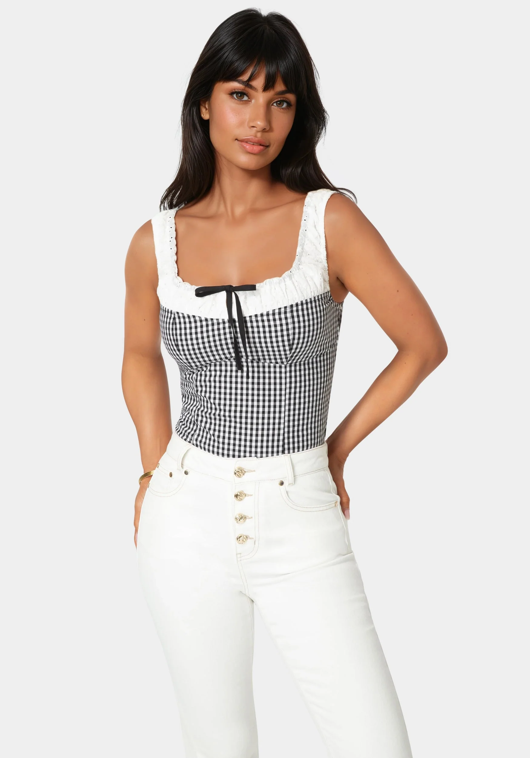 Gingham Front Tie Top - Image 3