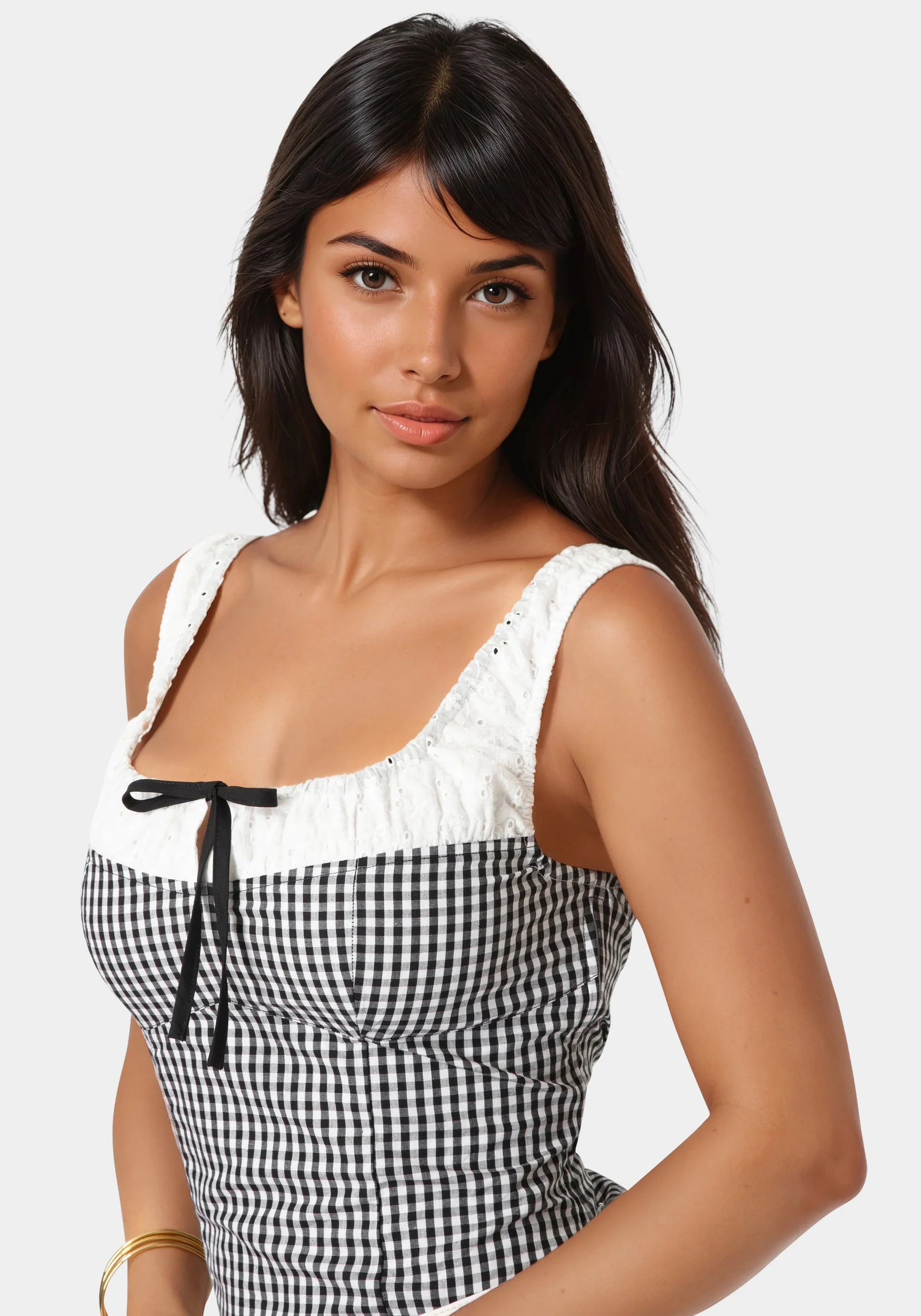 Gingham Front Tie Top - Image 4