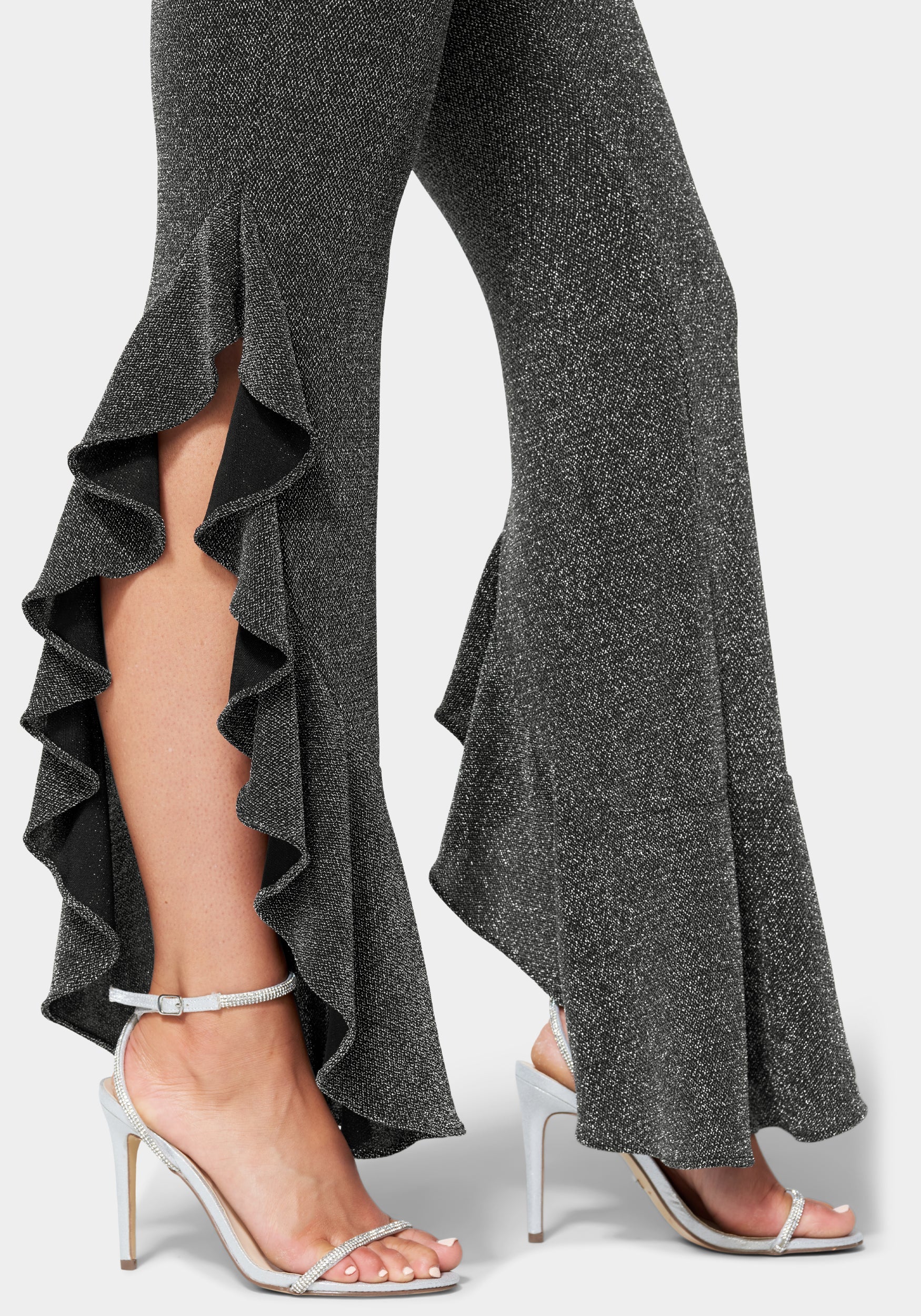 Glitter Knit Ruffle Leg Jumpsuit - Image 4