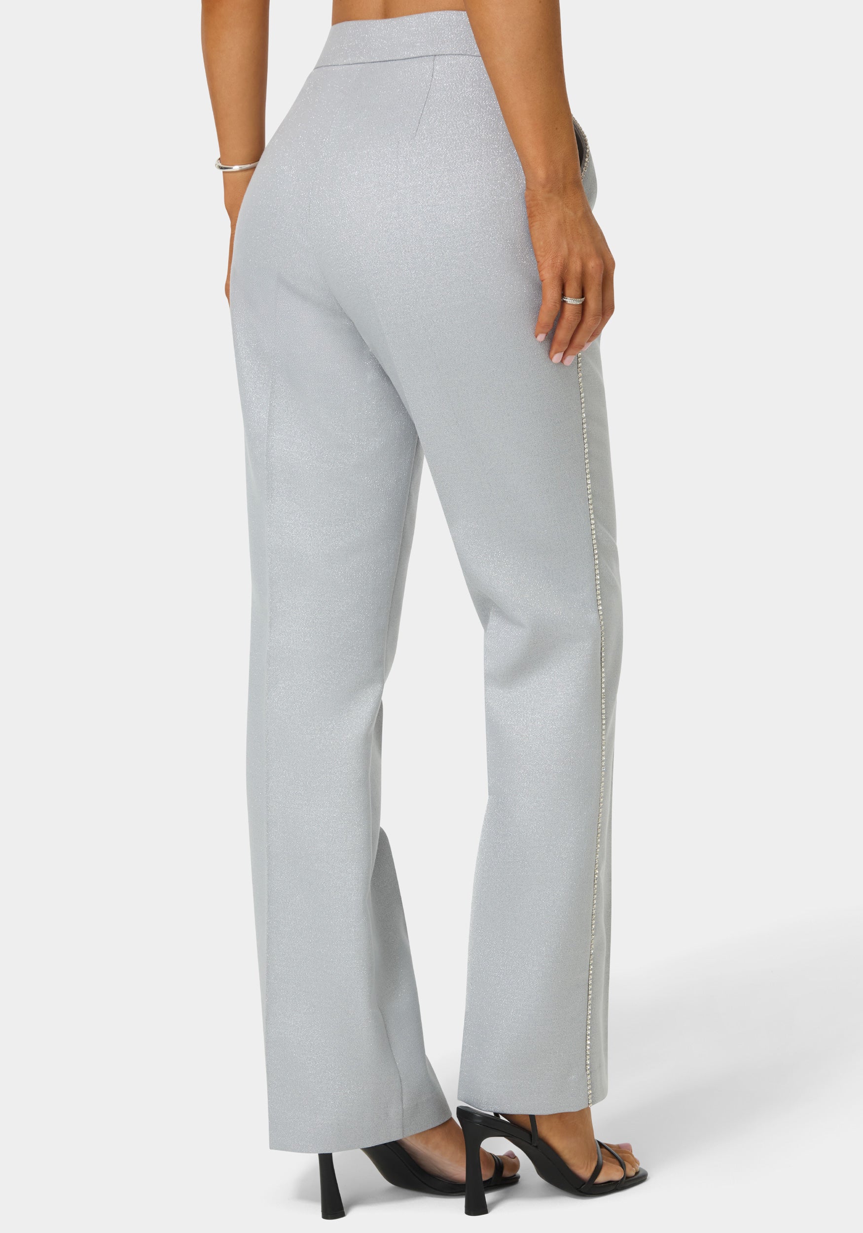 Glittery High Waist Mini Flare Leg Pant - Image 3