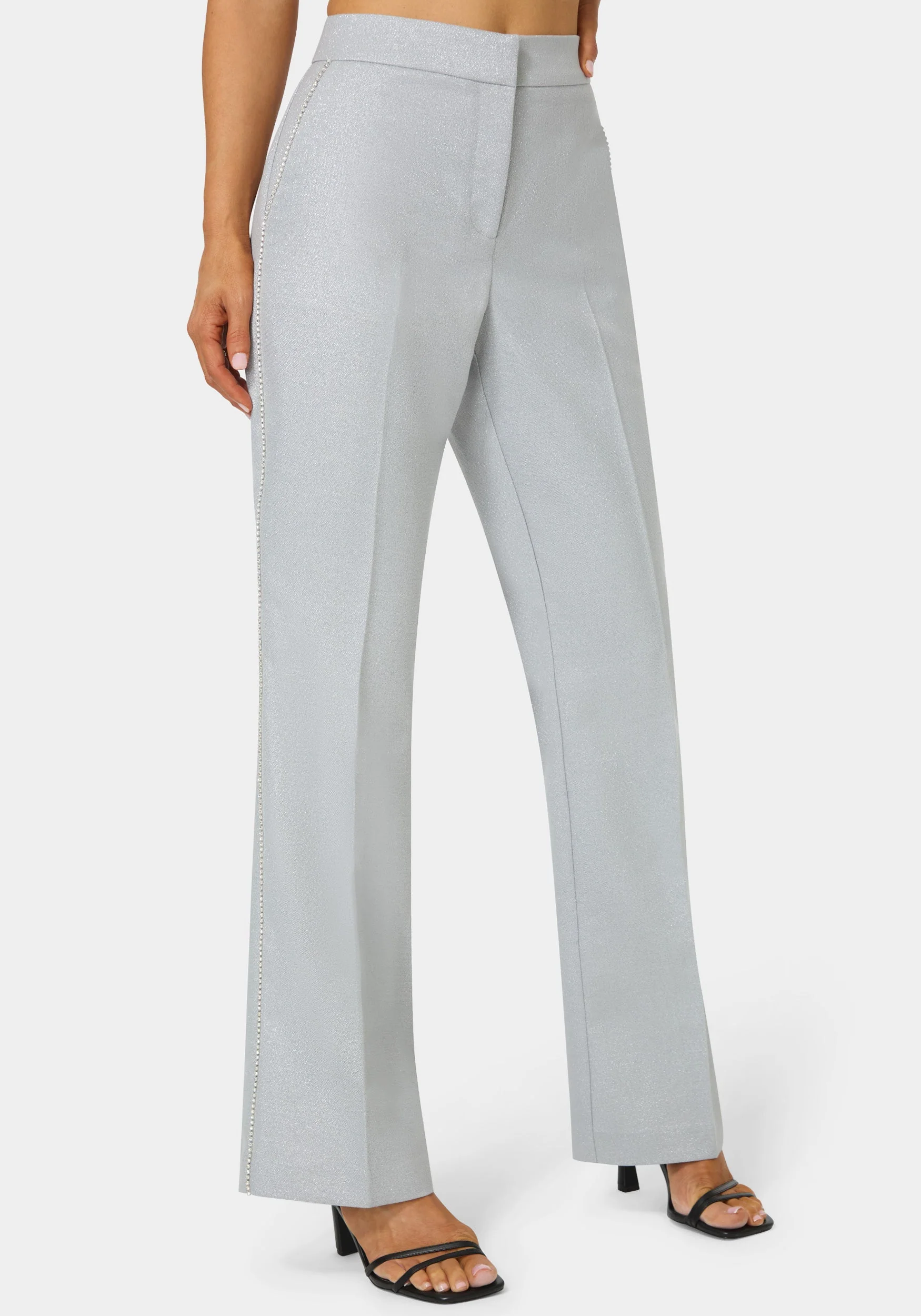 Glittery High Waist Mini Flare Leg Pant - Image 4