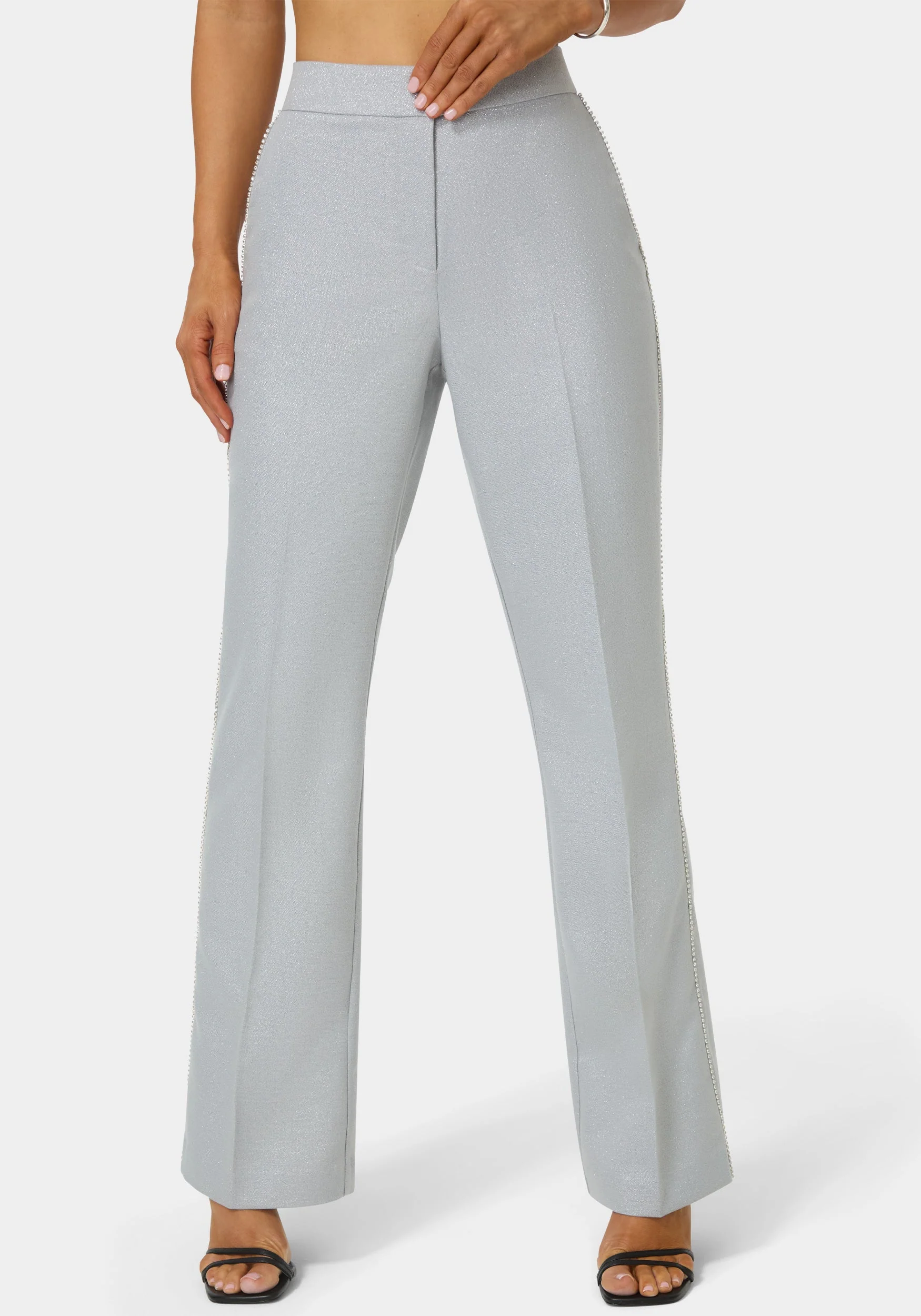 Glittery High Waist Mini Flare Leg Pant - Image 5