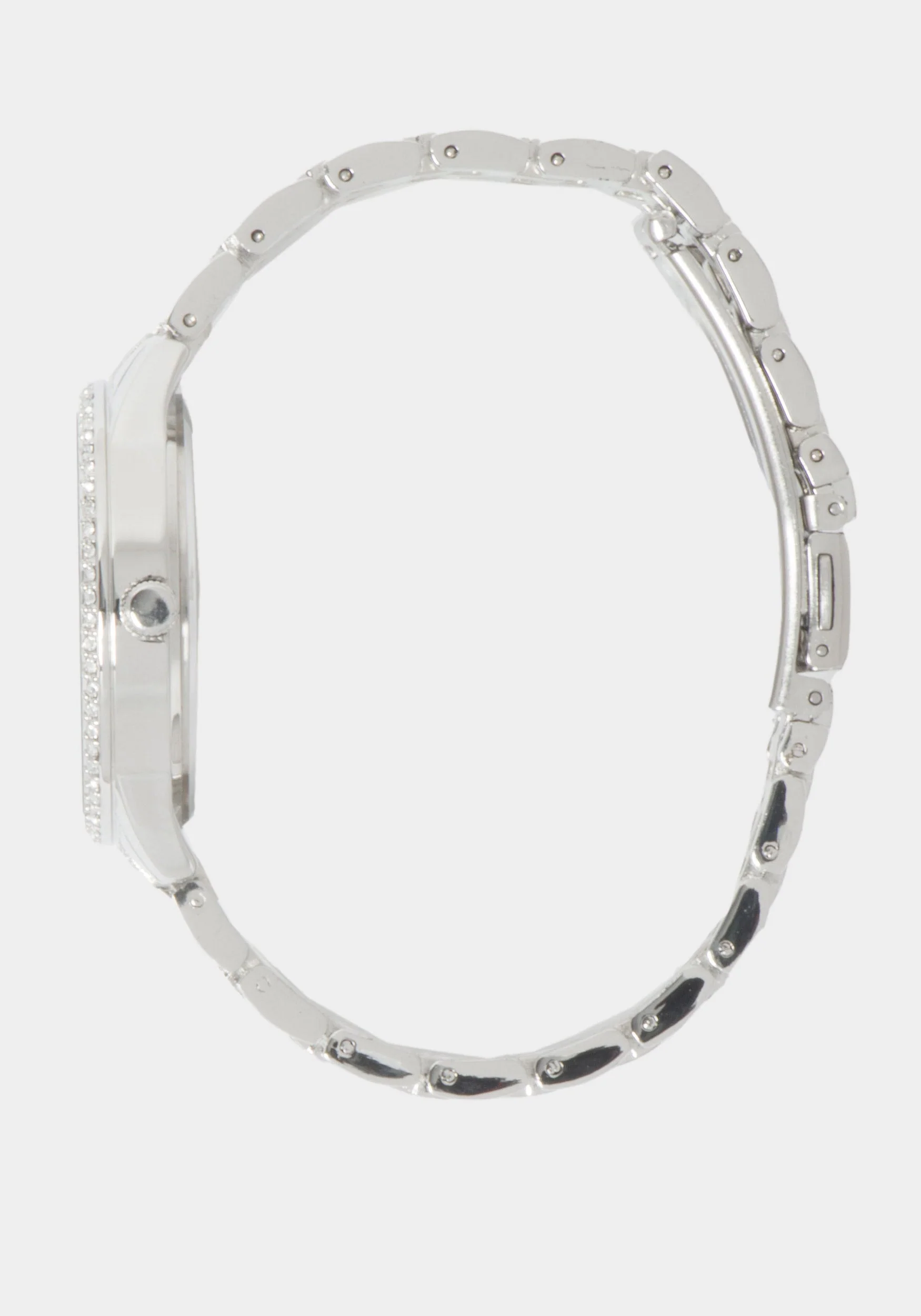 Glossy Black Dial Crystal Bezel Watch - Image 2