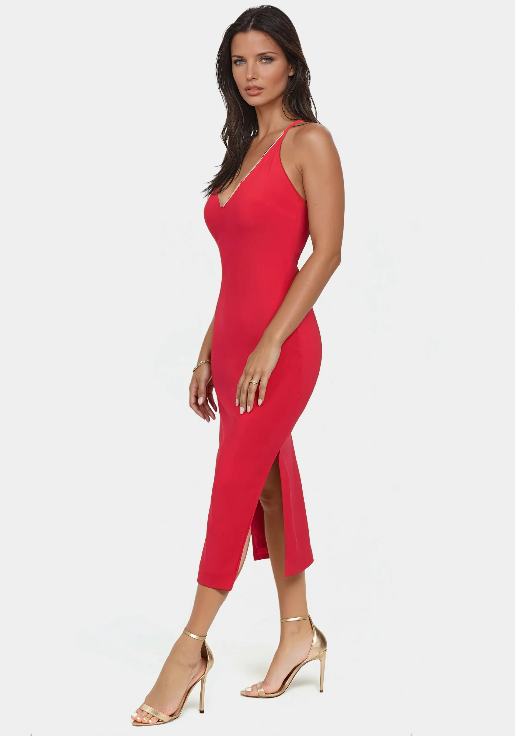 Gold Bar Detail Dress - Image 2