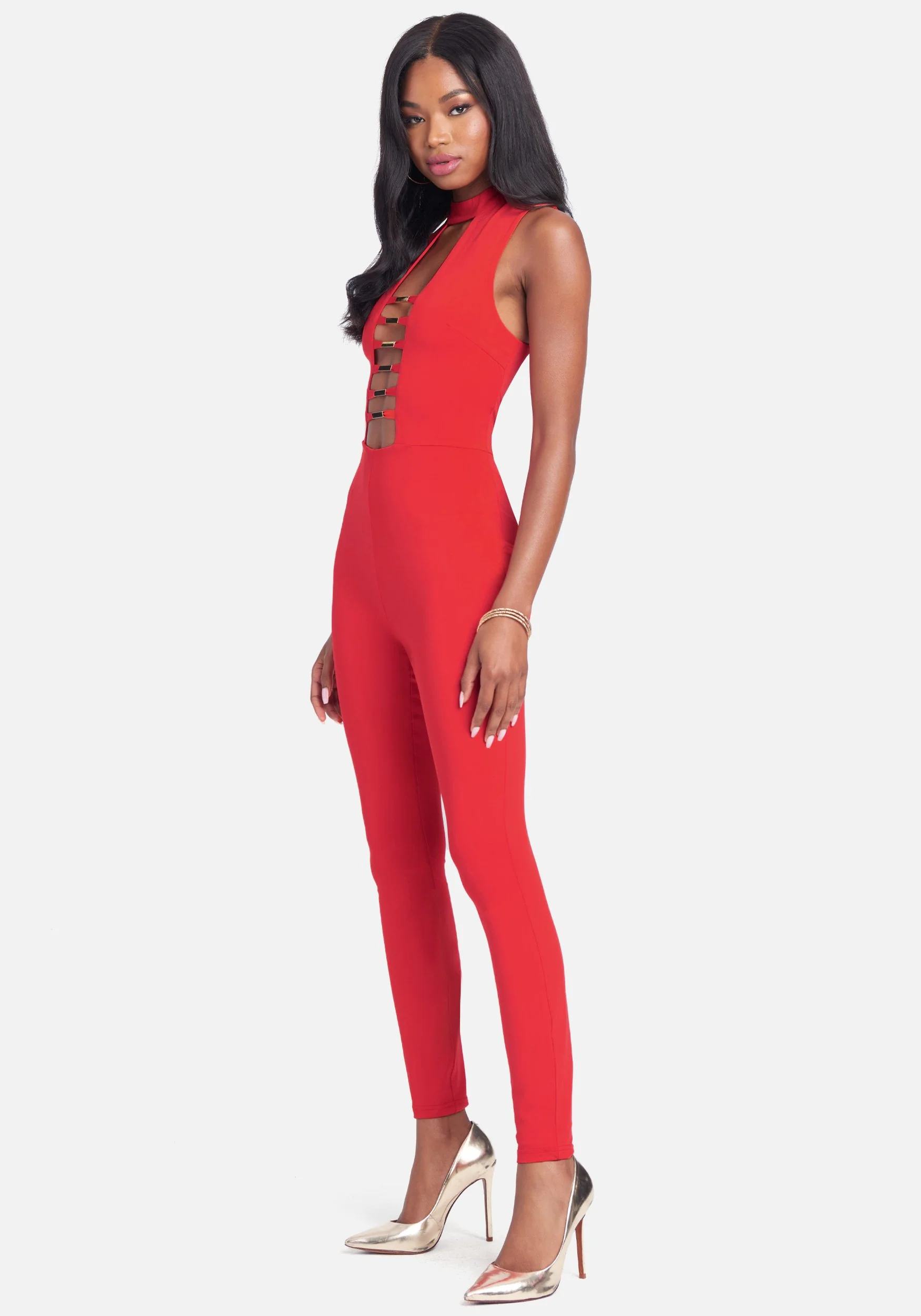 Gold Bar Detail Jumpsuit - Image 2