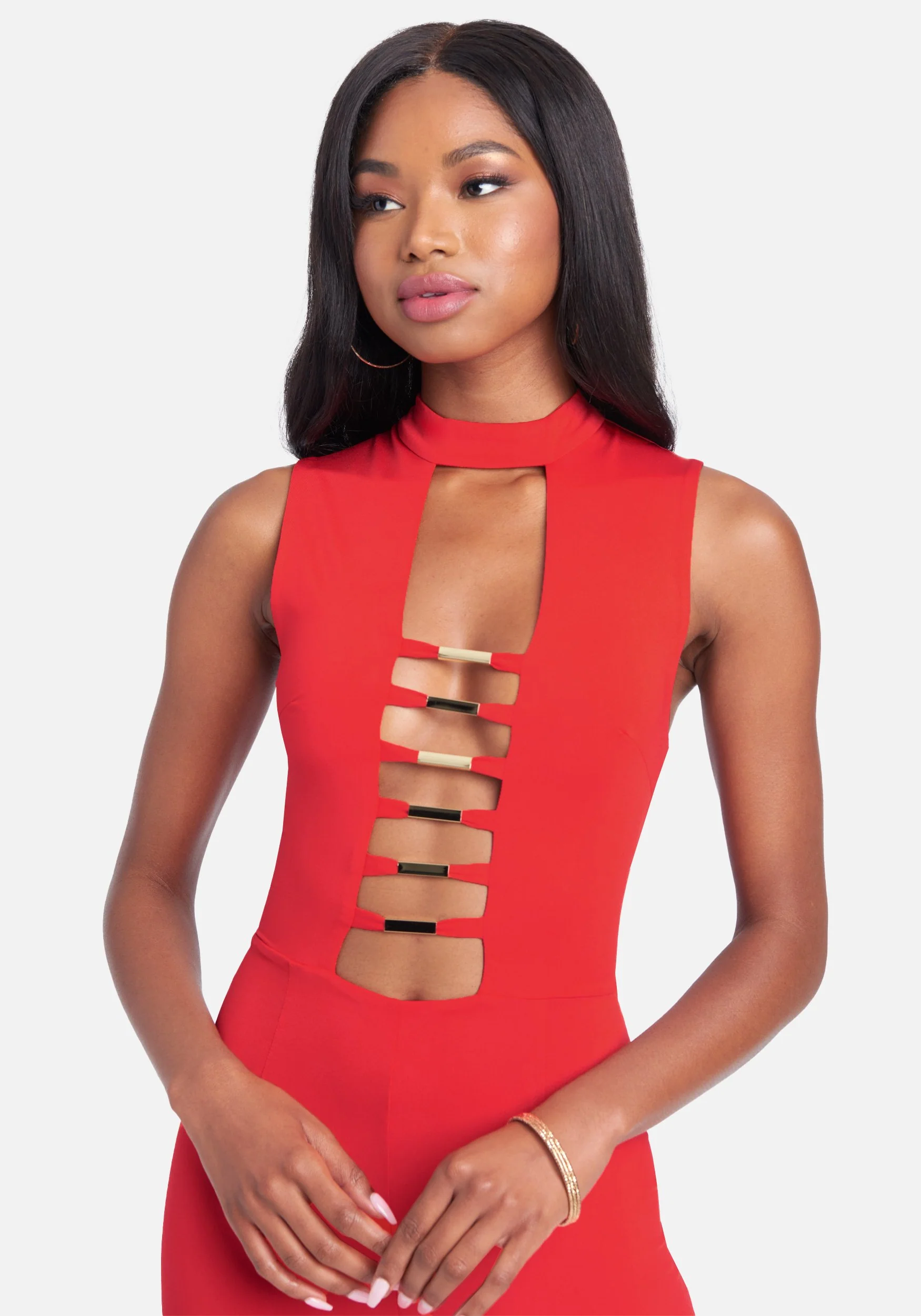 Gold Bar Detail Jumpsuit - Image 4