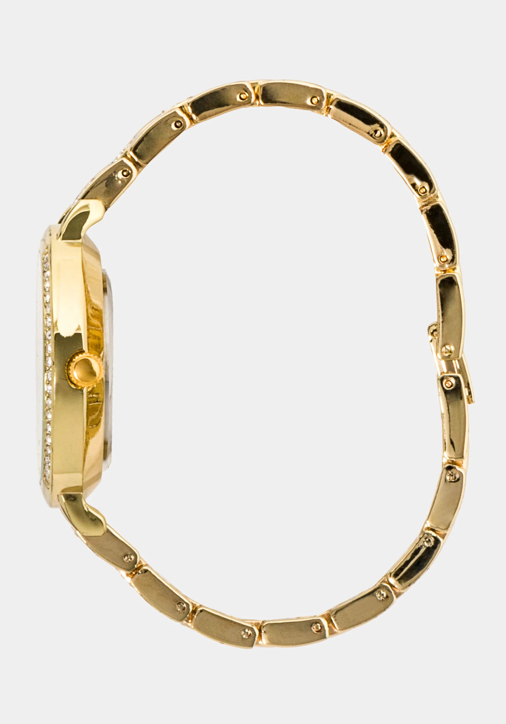Gold Crystal Bezel Roman Numeral Watch - Image 2