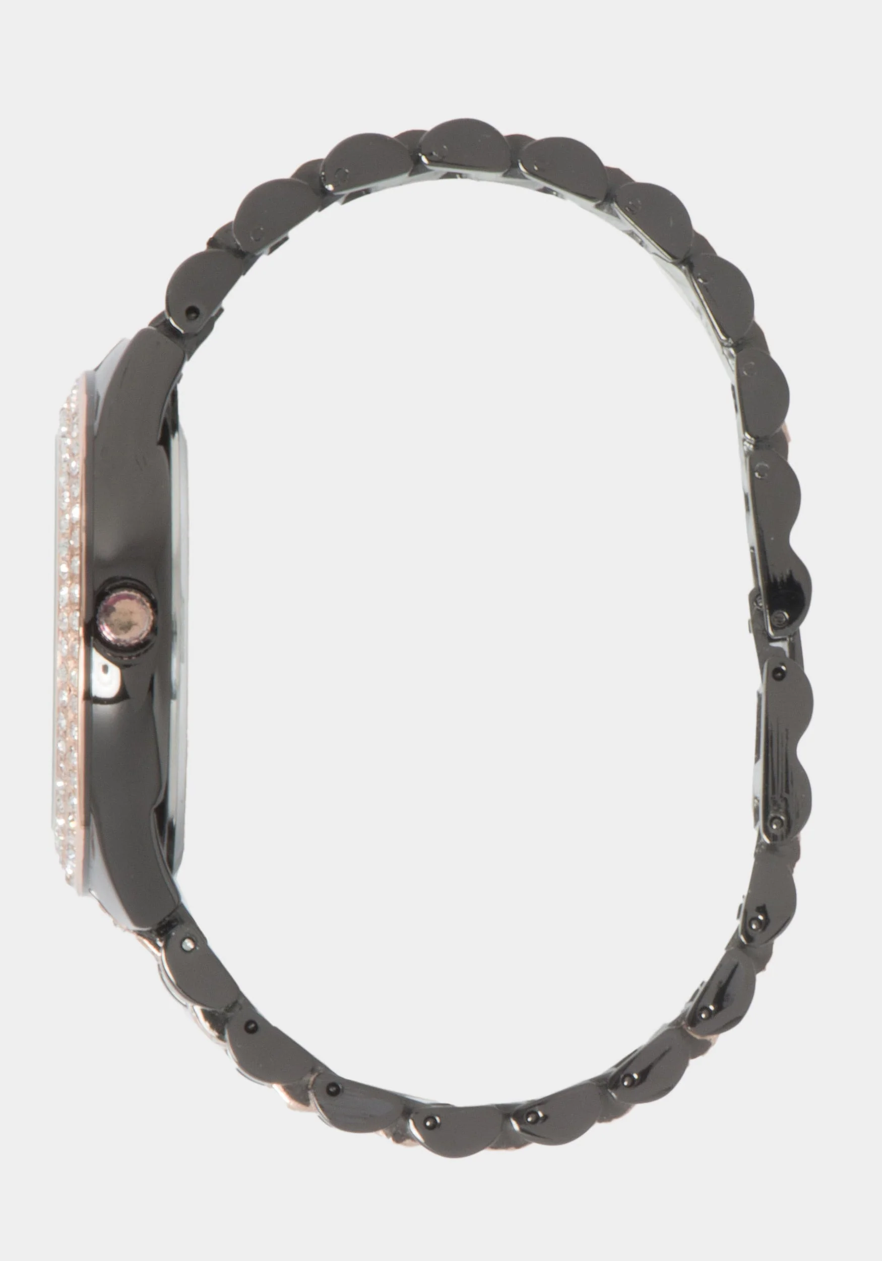 Gun Metal Dial Crystal Bezel Watch - Image 2