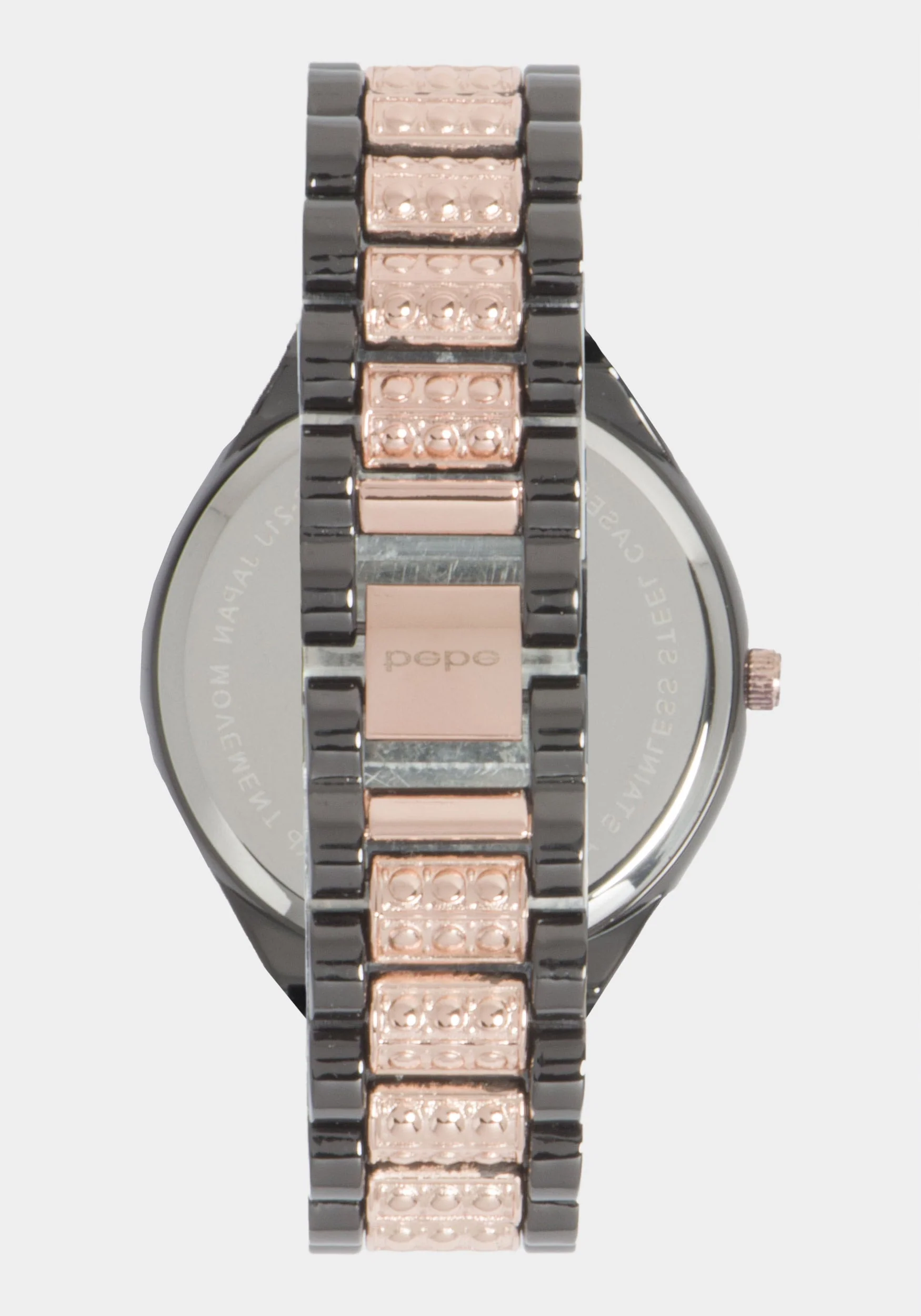 Gun Metal Dial Crystal Bezel Watch - Image 3