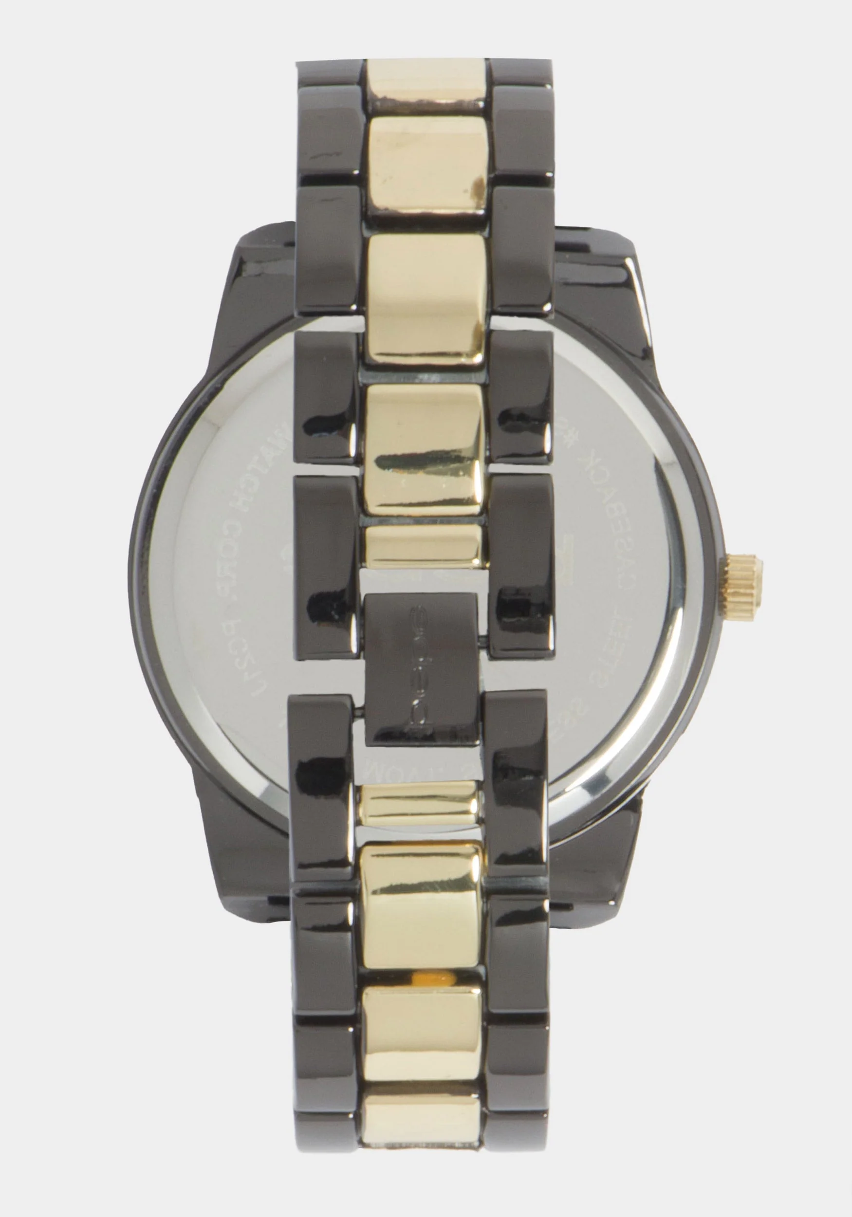Gun Metal Smooth Dial Crystal Bezel Watch - Image 3