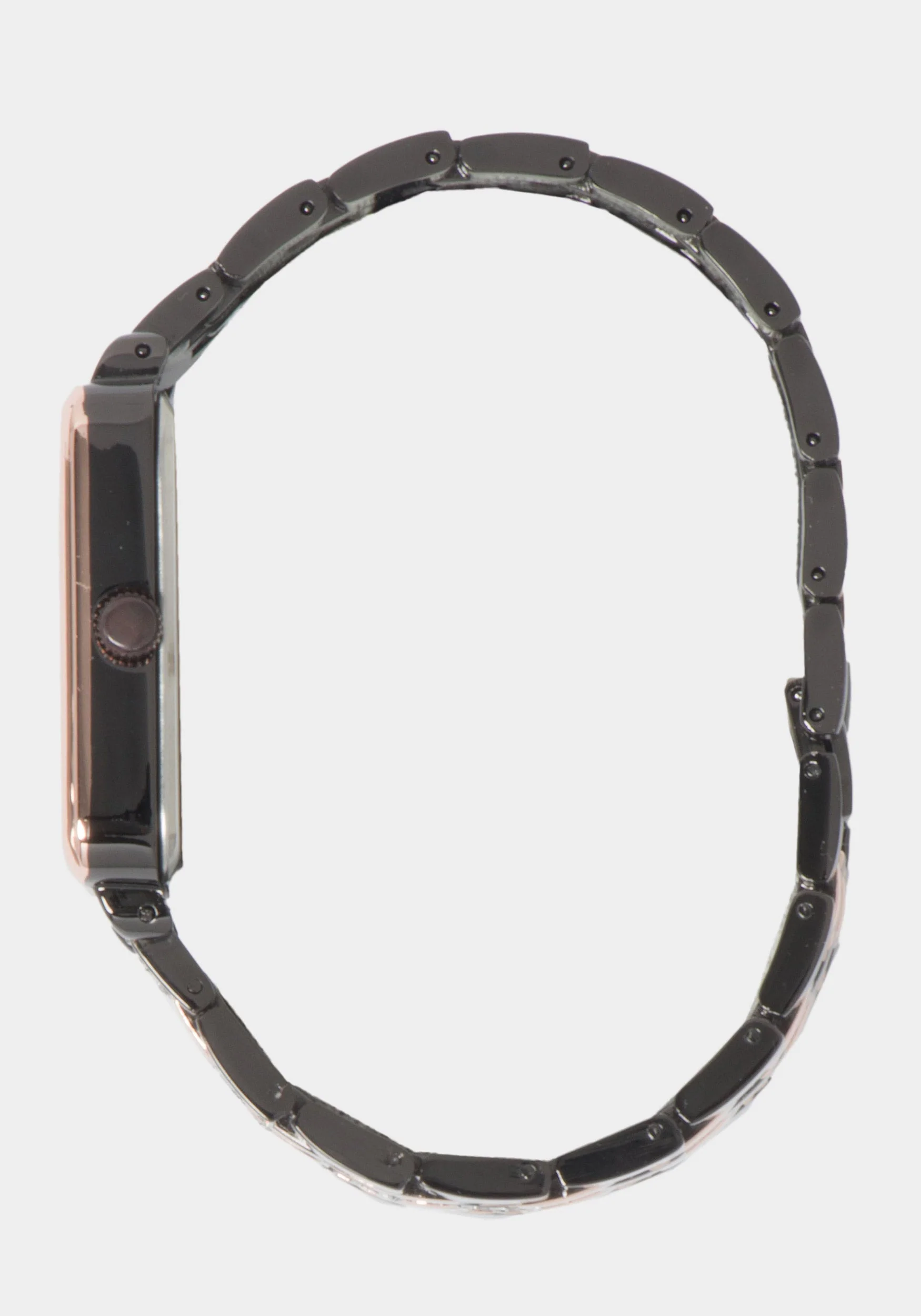 Gun Metal Smooth Dial Crystal Bezel Watch - Image 2