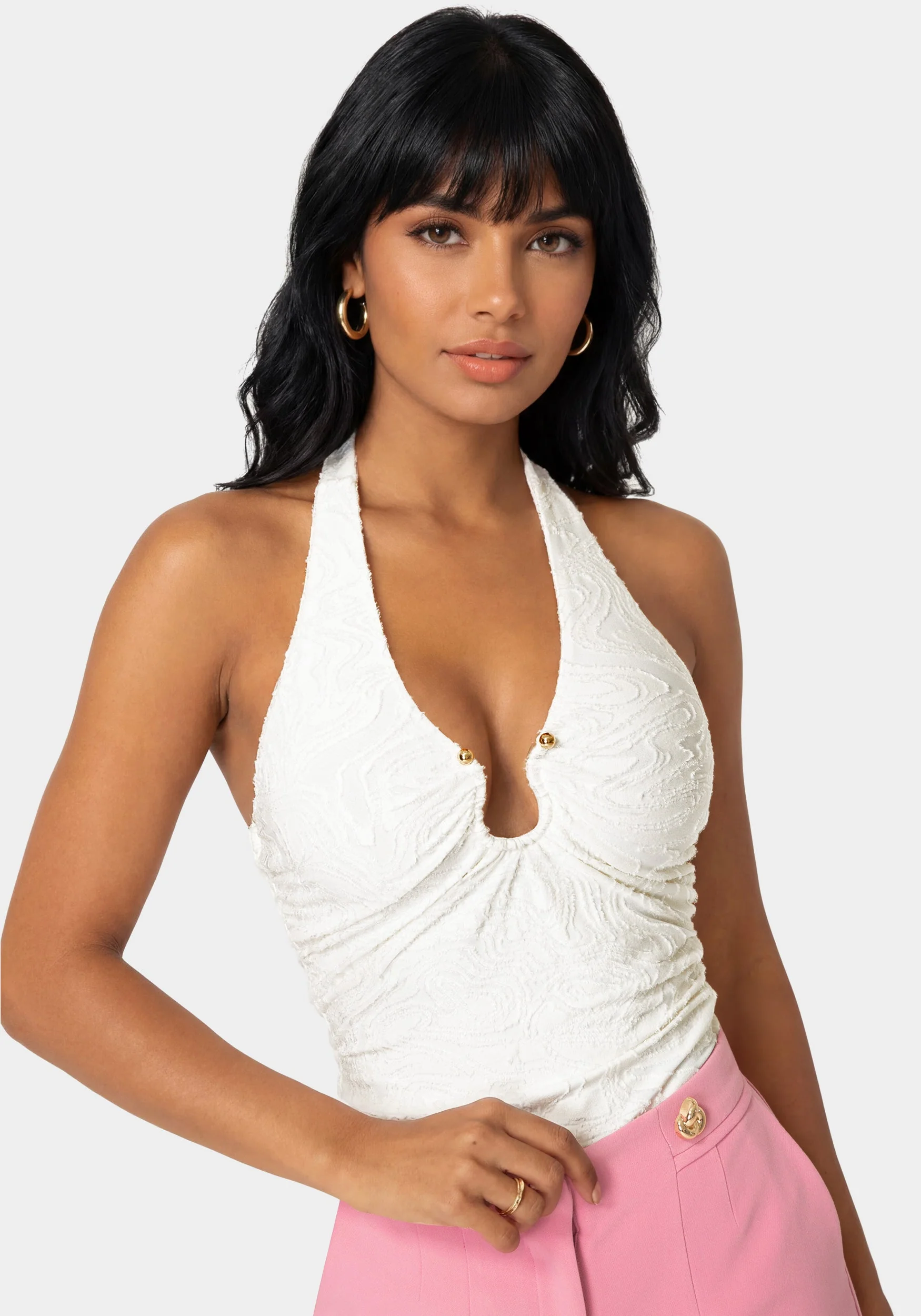 Halter Neck Knit Bodysuit - Image 3