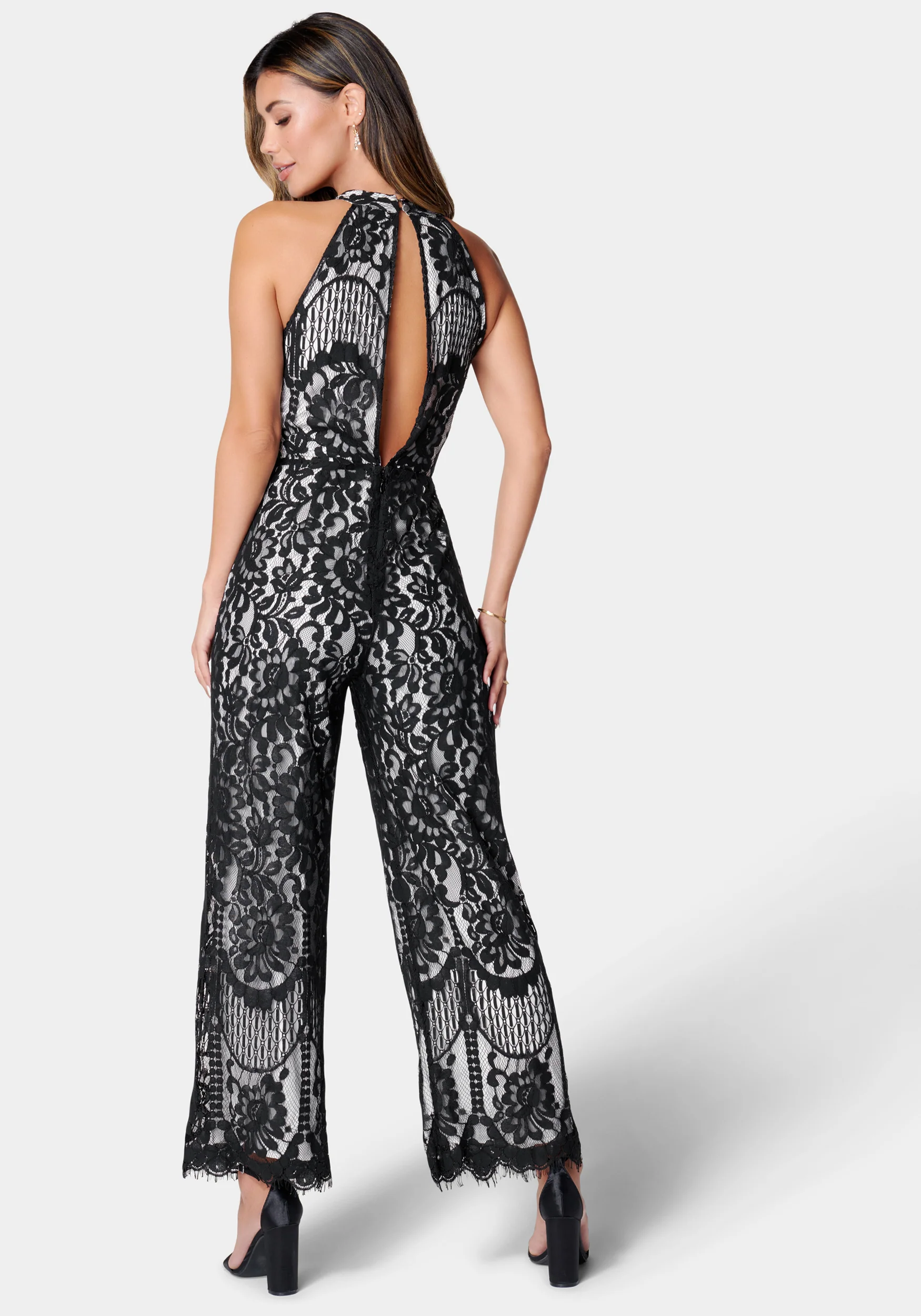 Halter Neck Lace Jumpsuit - Image 3