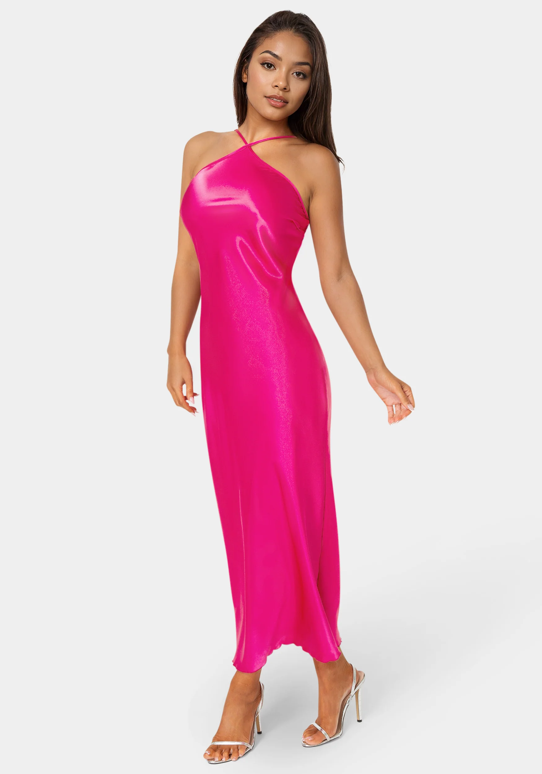 Halter Neck Satin Gown - Image 2
