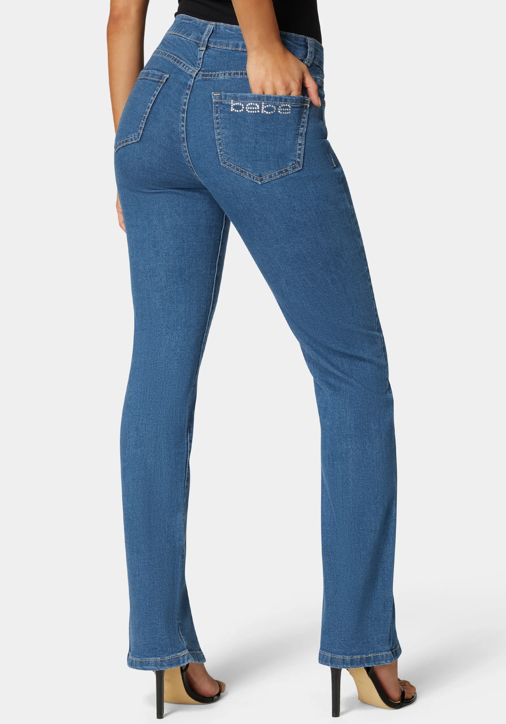High Rise Bootleg With Hem Slit Jean - Image 3