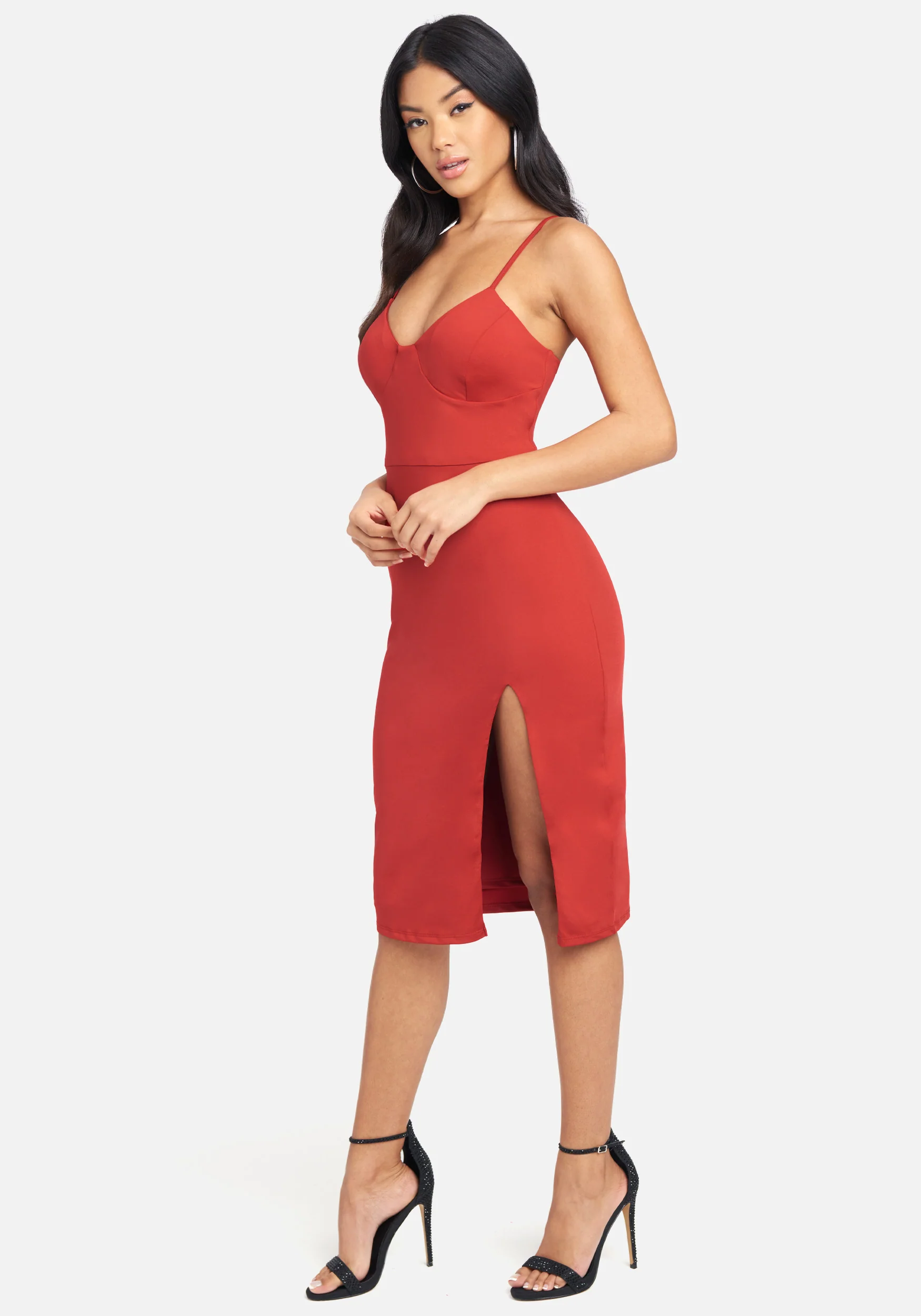 High Slit Knit Midi Dress - Image 2