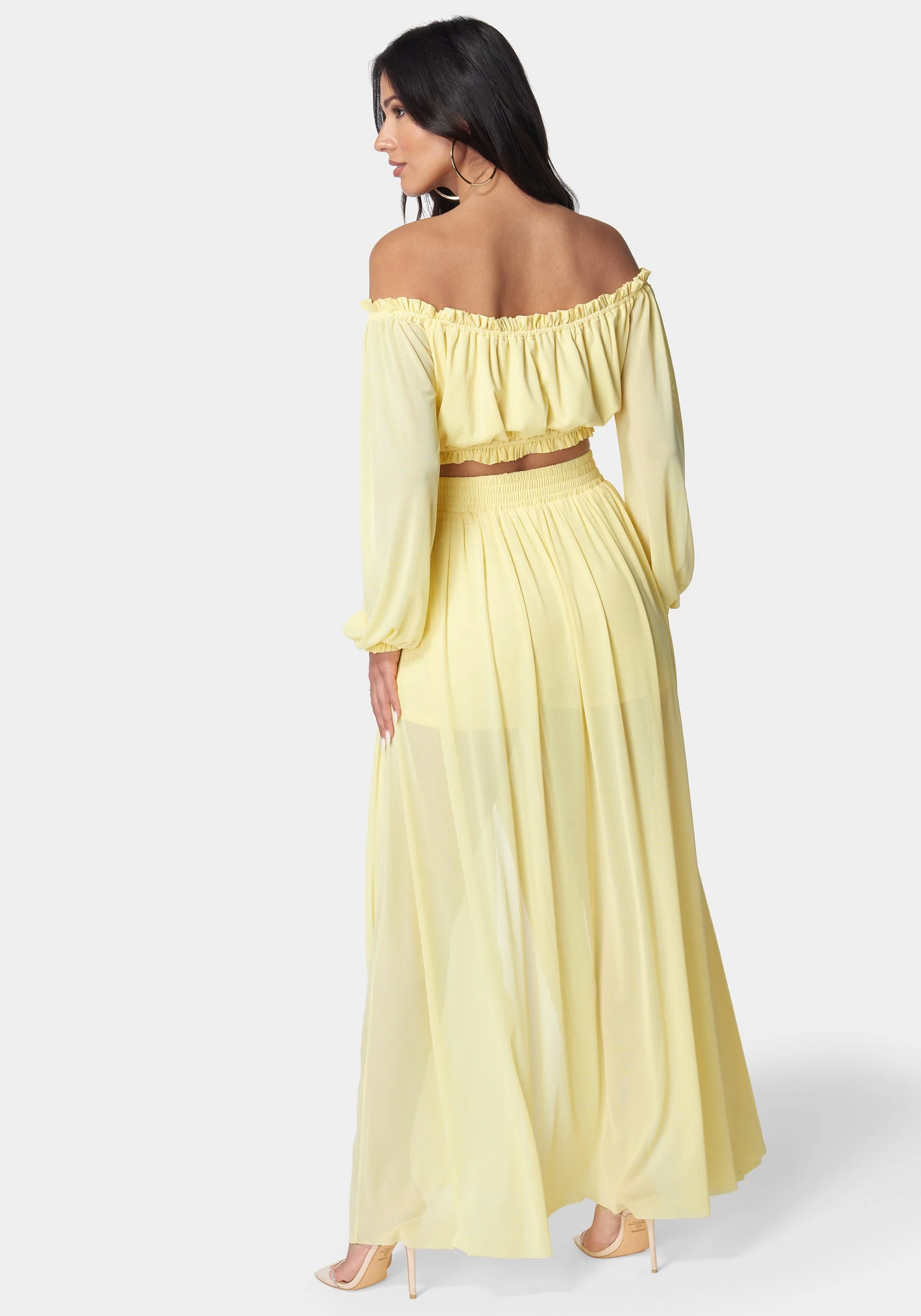 High Slit Two Piece Mesh Dress - Image 3