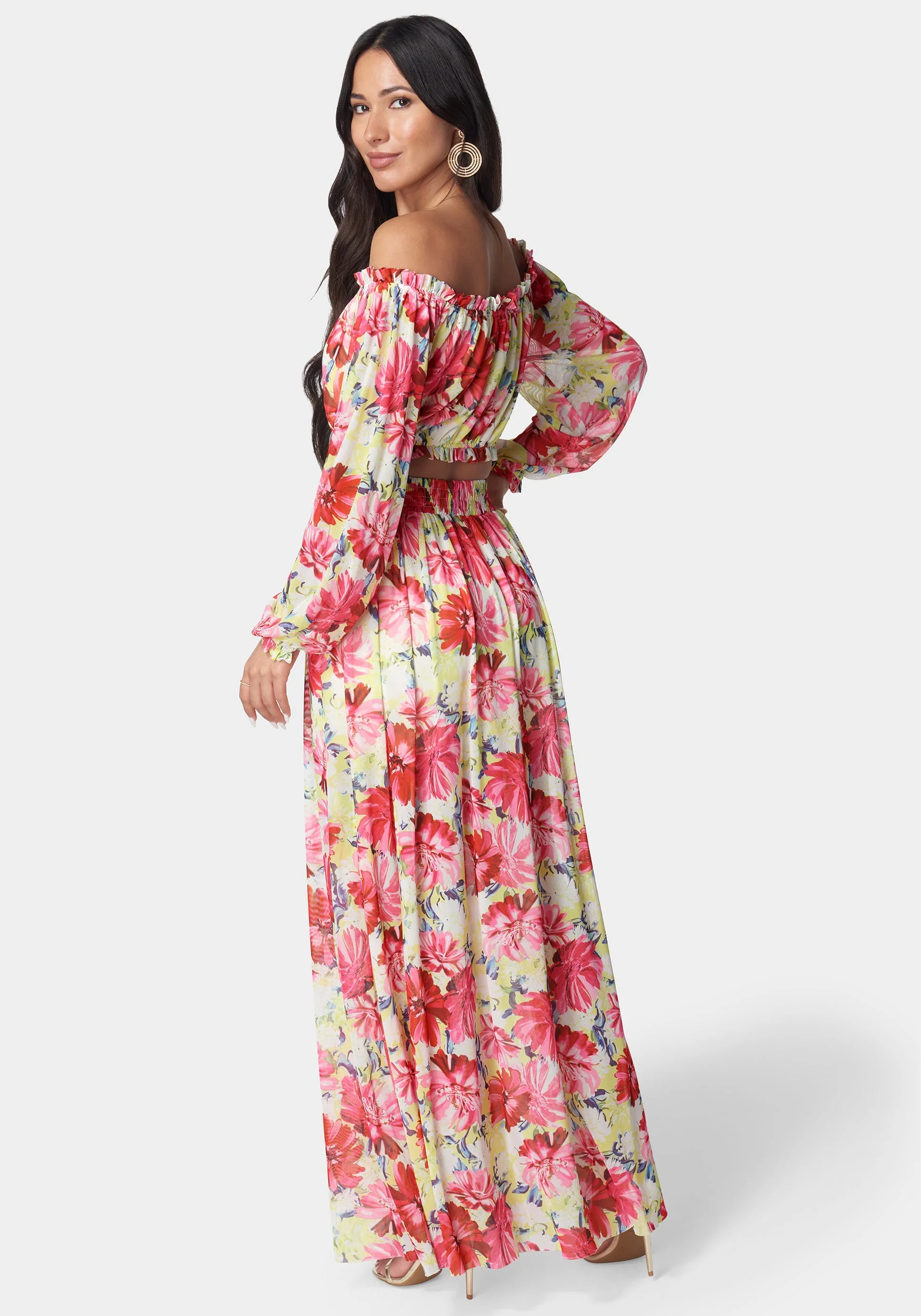 High Slit Two Piece Mesh Dress - Image 3