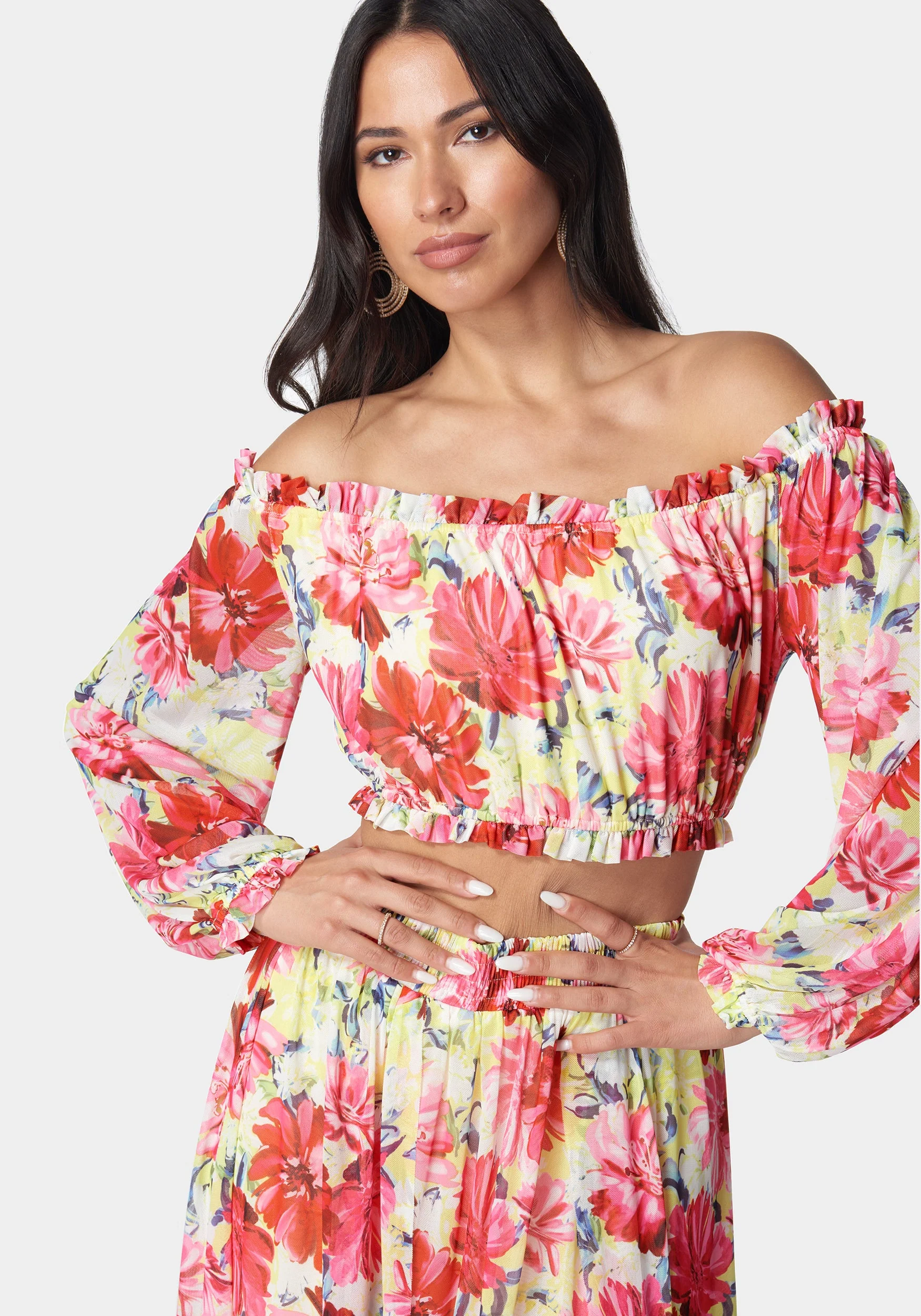 High Slit Two Piece Mesh Dress - Image 4