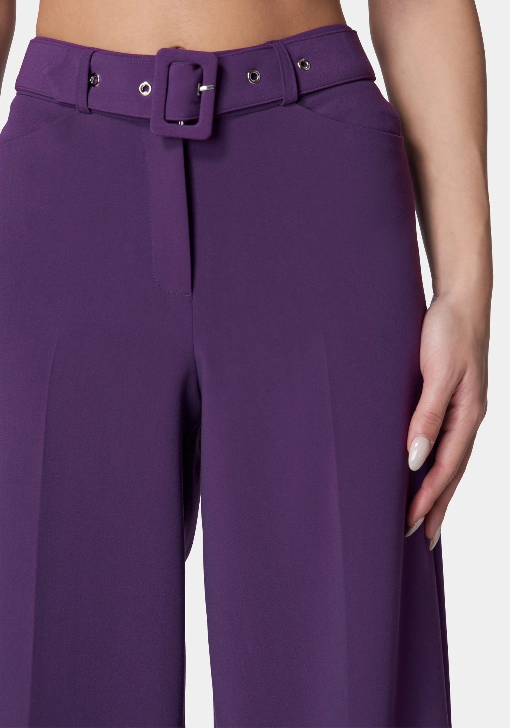 High Waist Belted Wide Leg Pant - Image 4