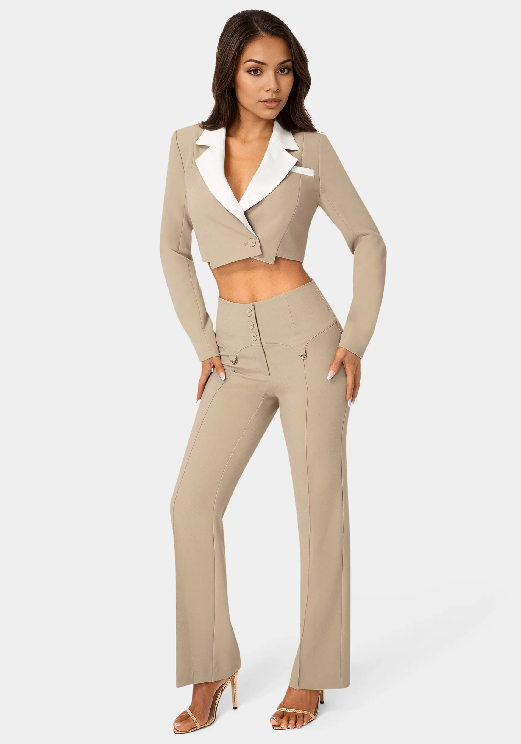 High Waist Corset Illusion Straight Leg Pant - Image 2