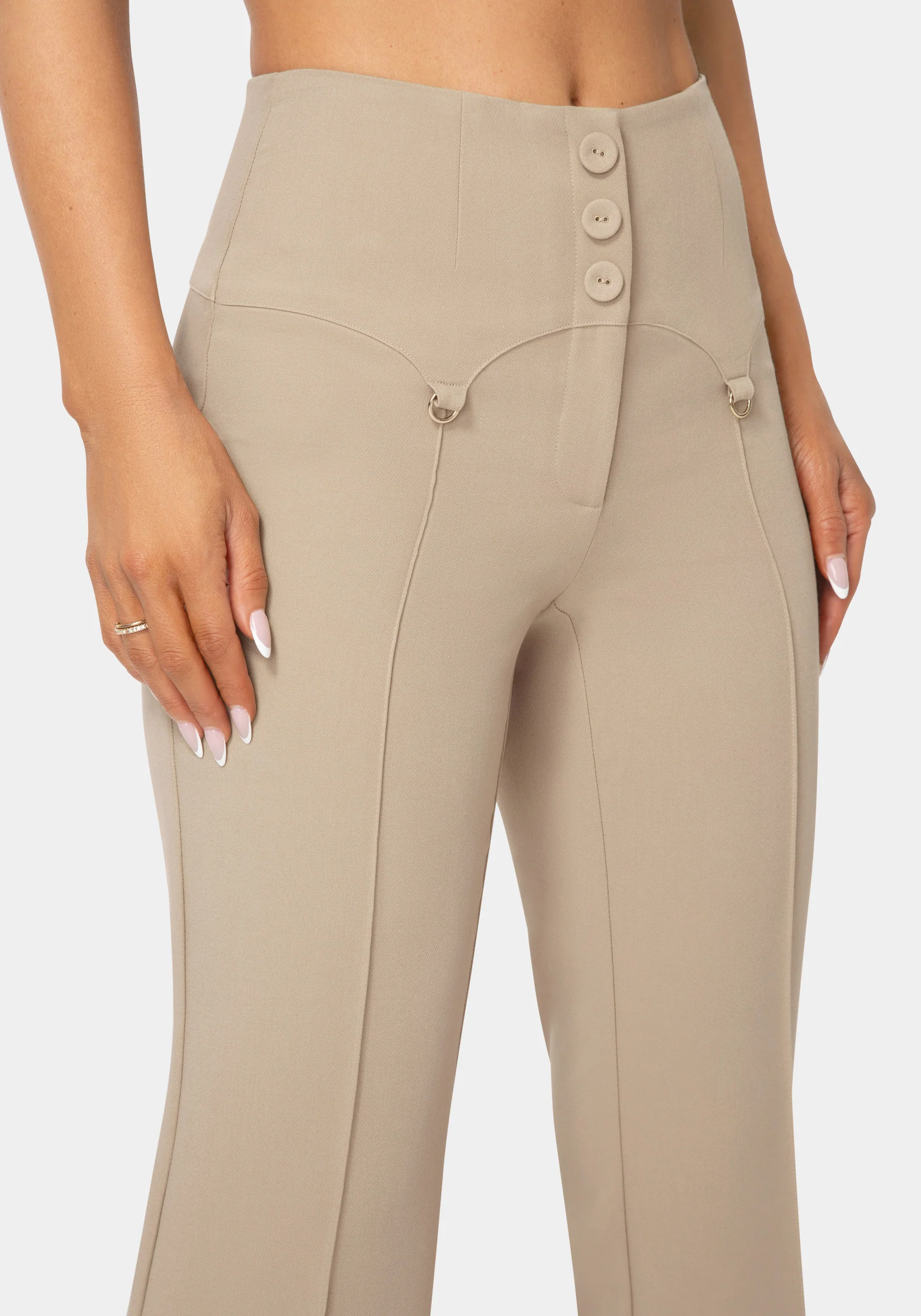 High Waist Corset Illusion Straight Leg Pant - Image 4