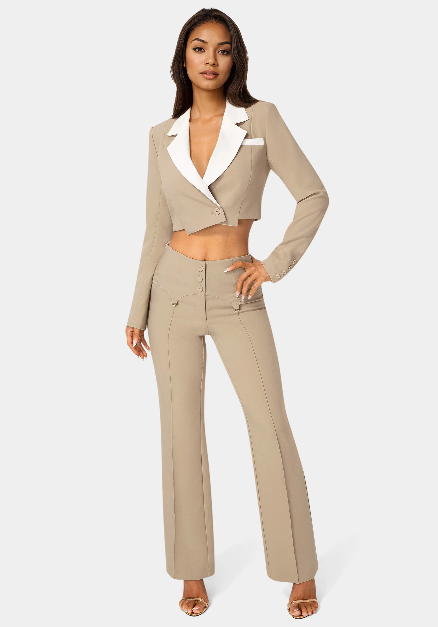 High Waist Corset Illusion Straight Leg Pant - Image 5