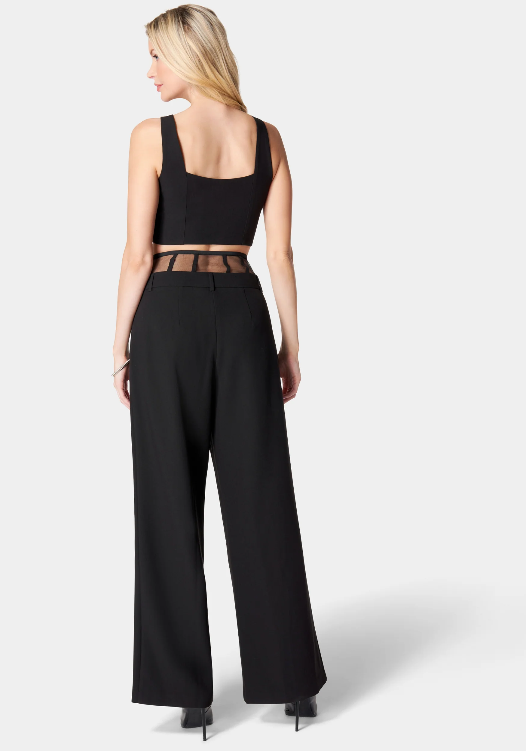 High Waist Corset Illusion Wide Leg Pant - Image 3