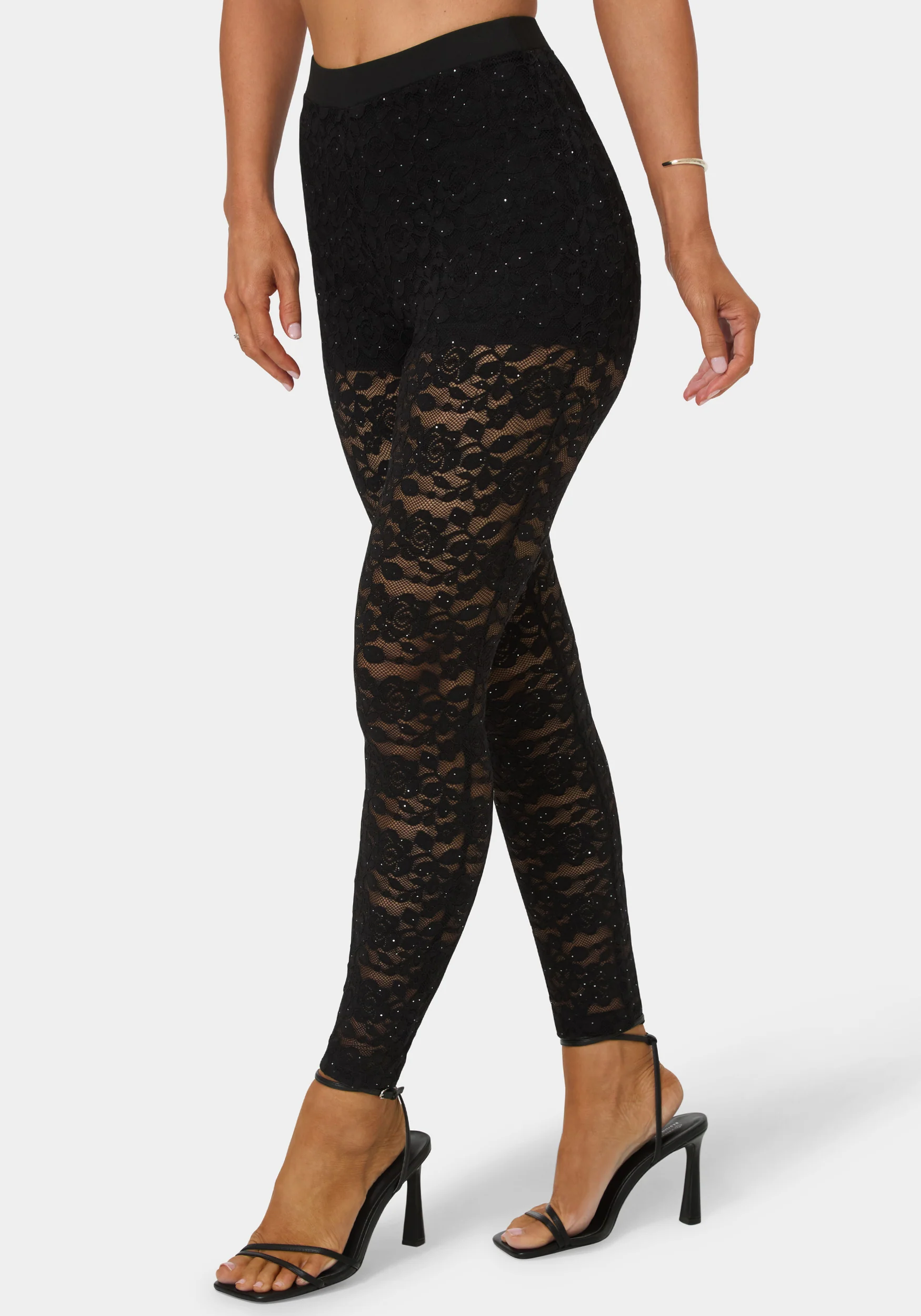 High Waist Embellished Stretch Lace Legging - Image 5