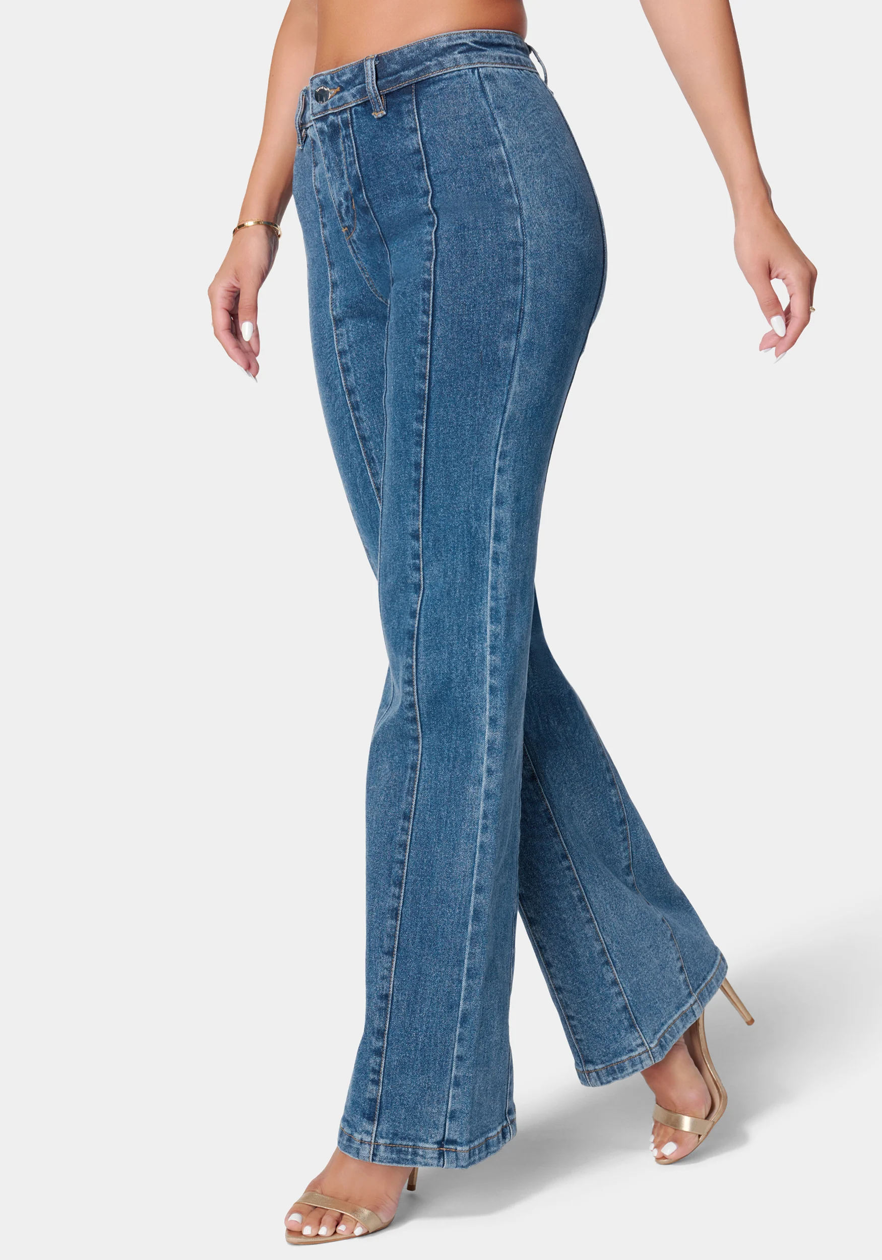 High Waist Flared Denim Jeans - Image 3