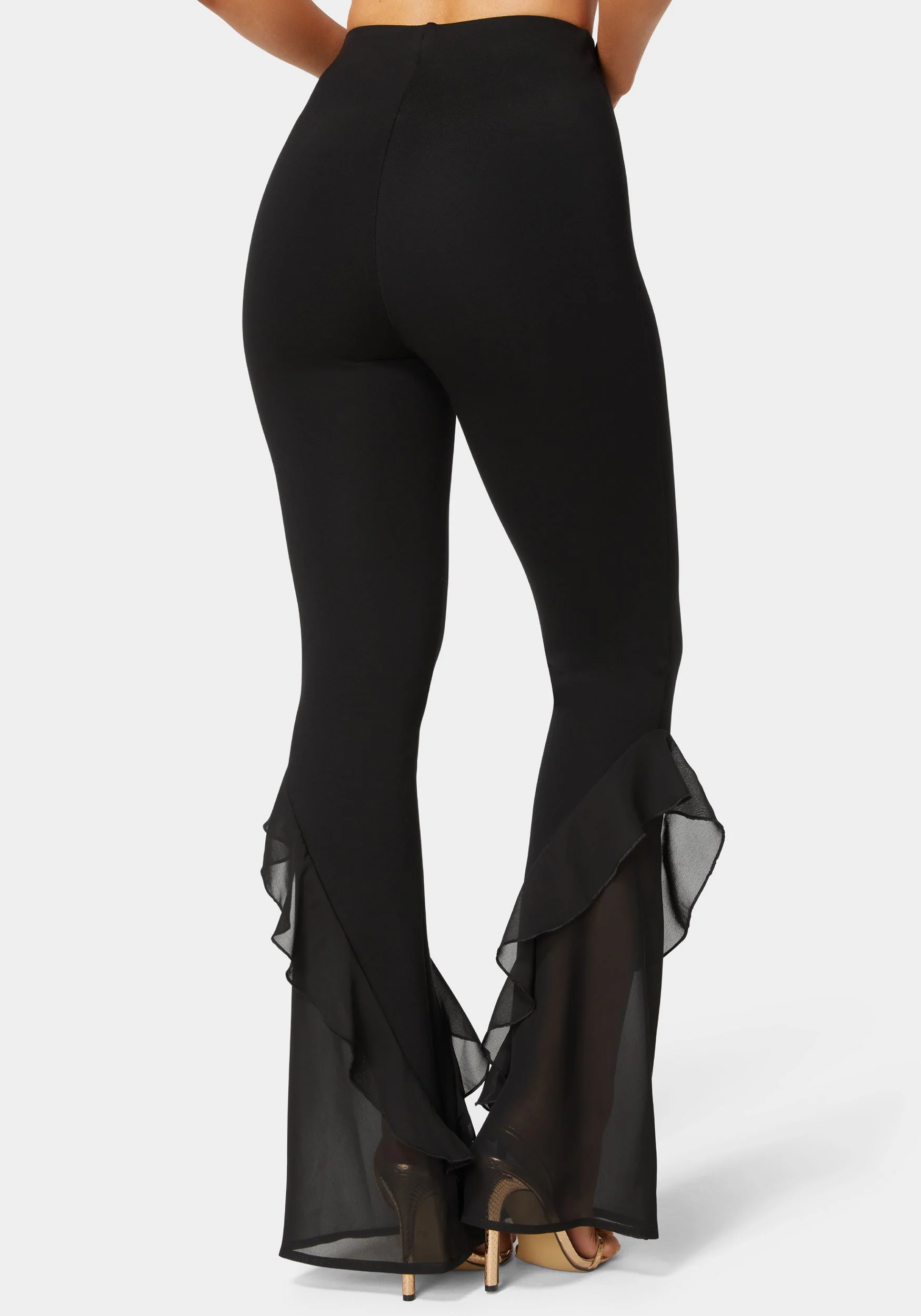 High Waist Flared Leg Knit Pant - Image 3