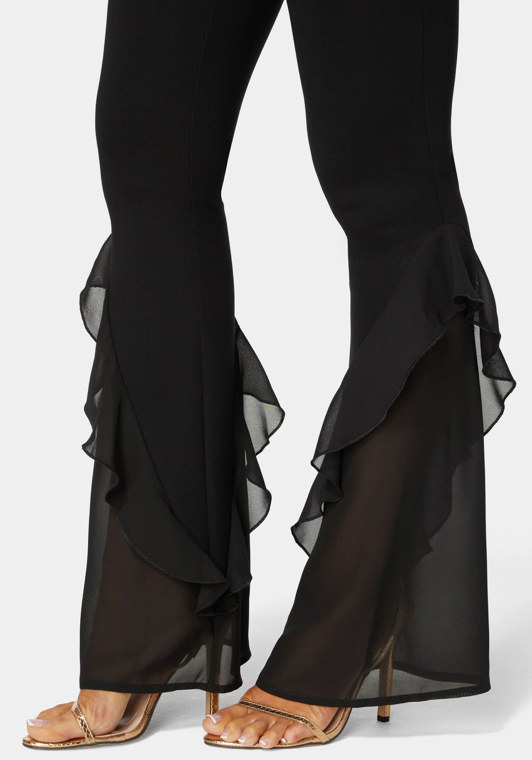 High Waist Flared Leg Knit Pant - Image 4