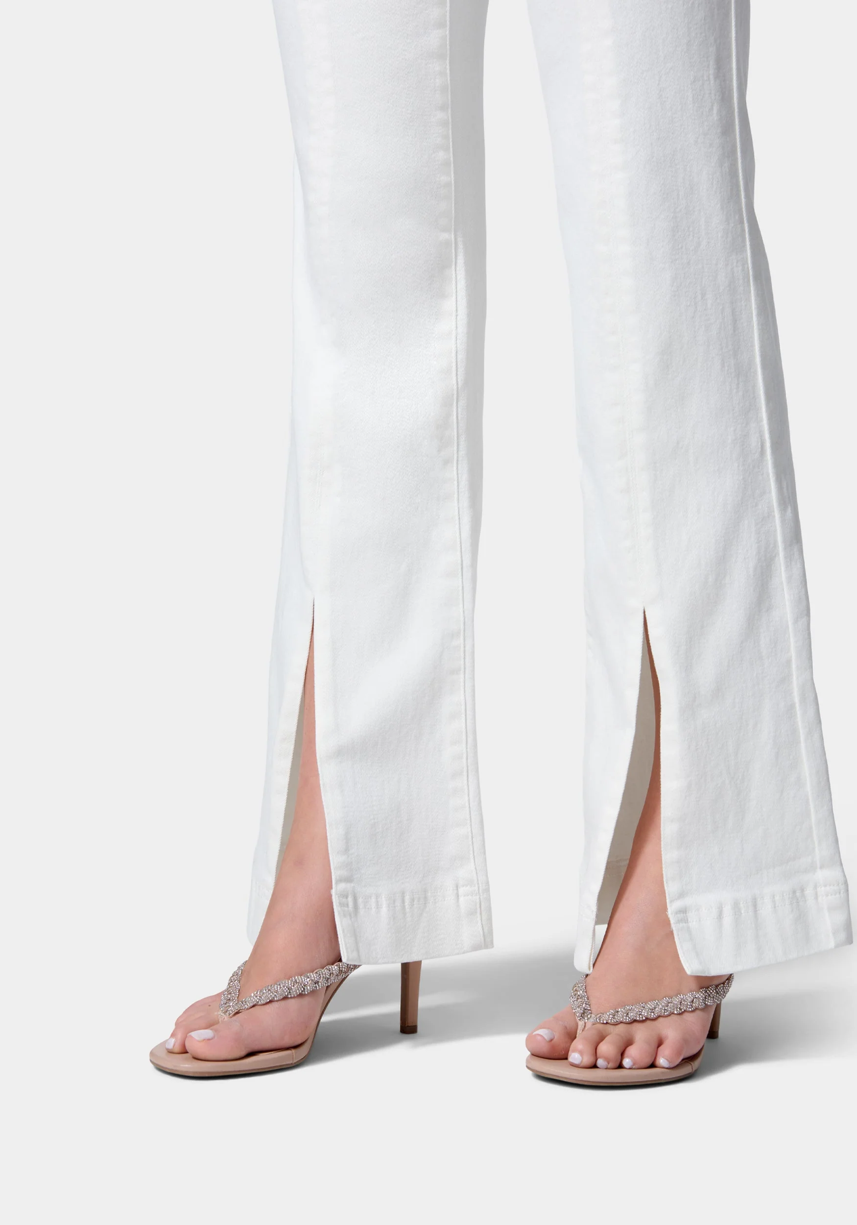 High Waist Front Slit Wide Leg Jeans - Image 4