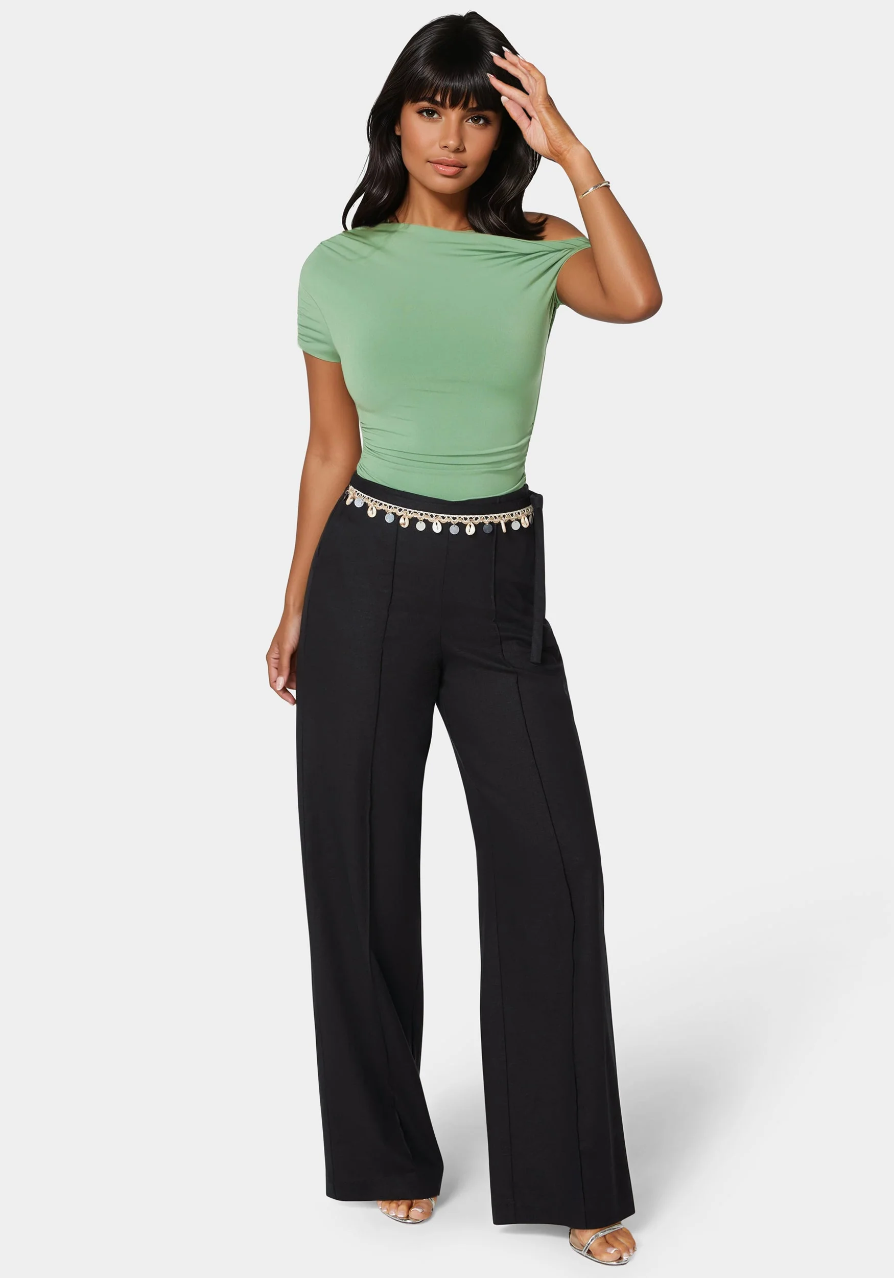 High Waist Linen Straight Leg Pant - Image 2