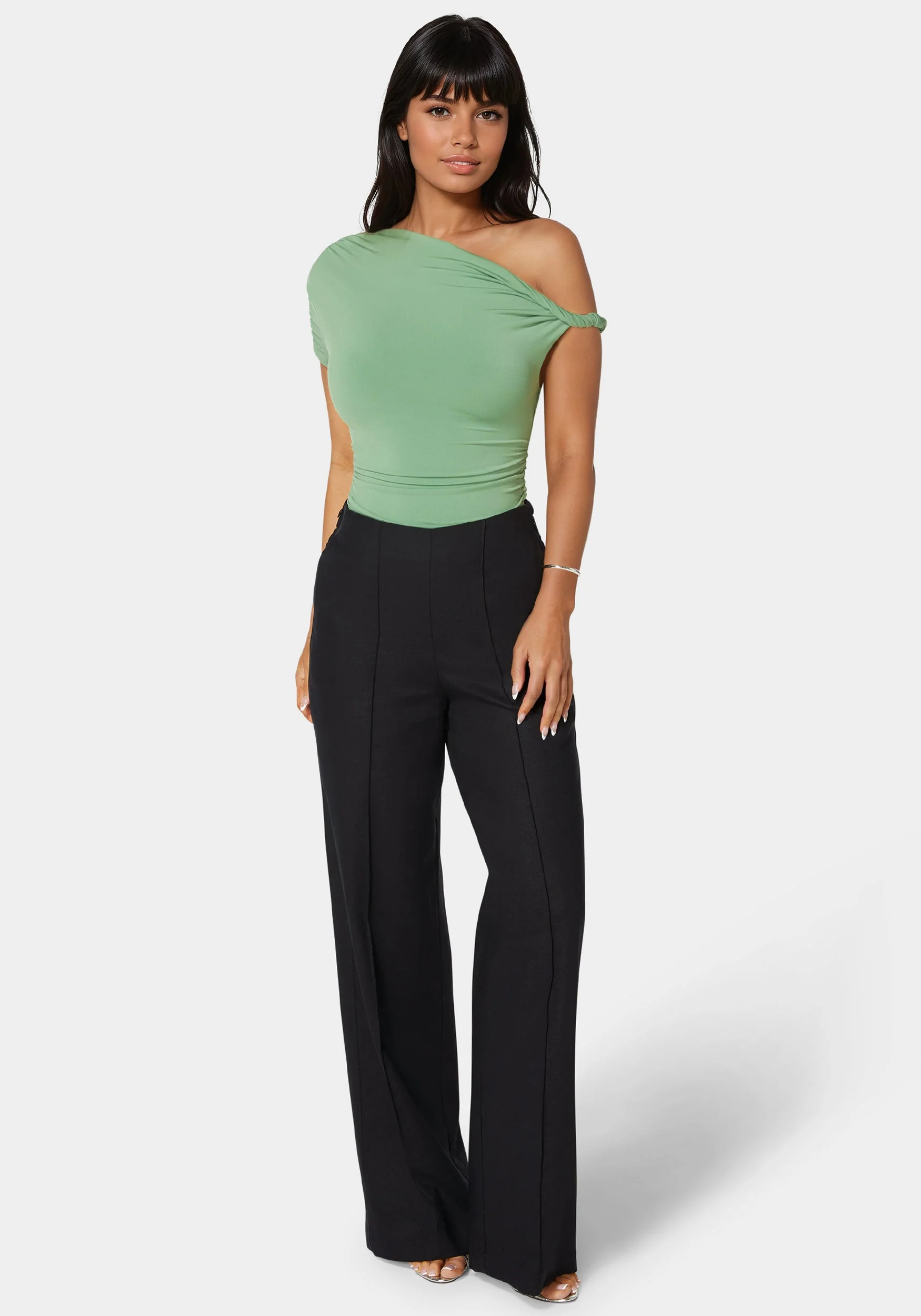 High Waist Linen Straight Leg Pant - Image 4