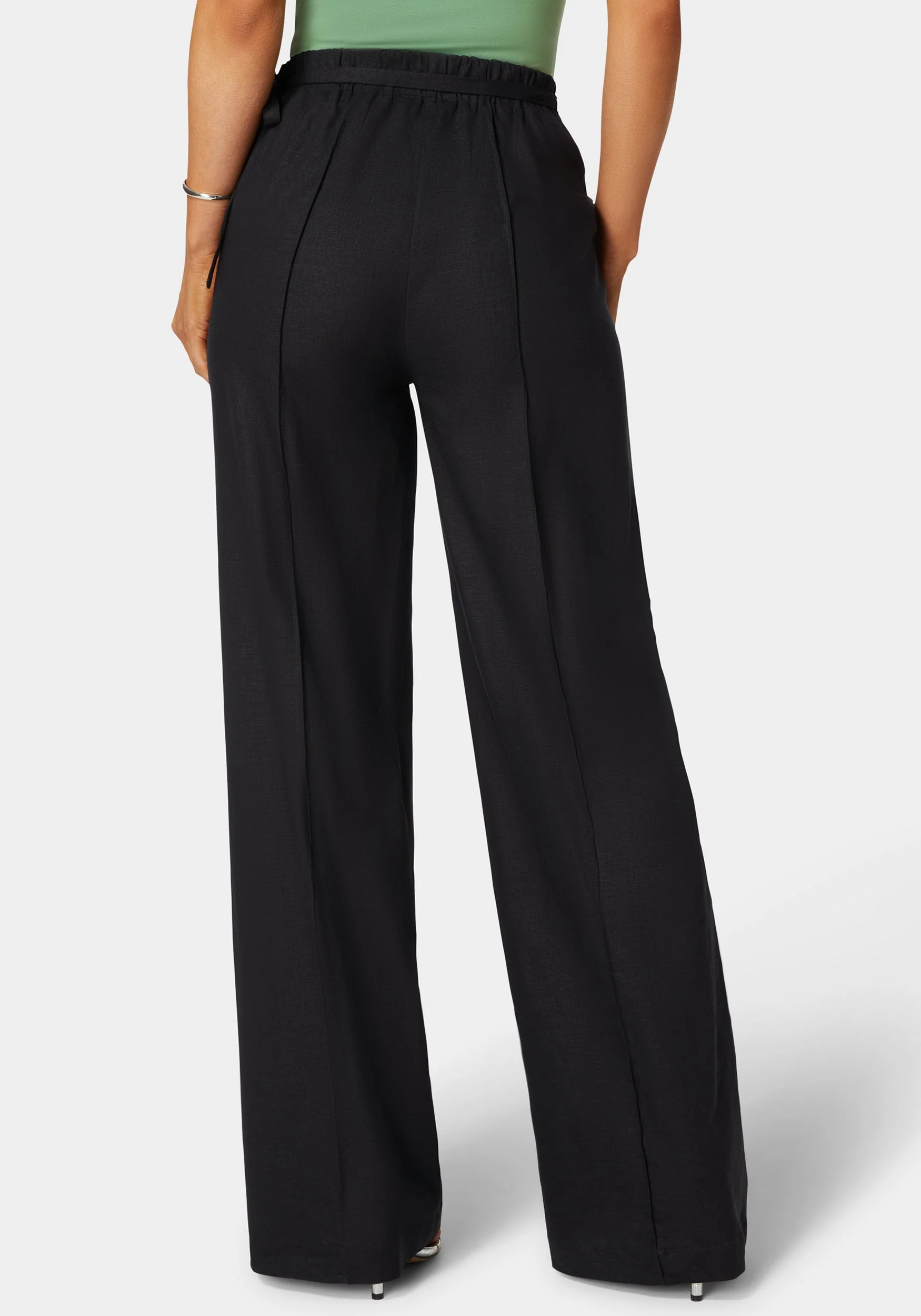 High Waist Linen Straight Leg Pant - Image 5