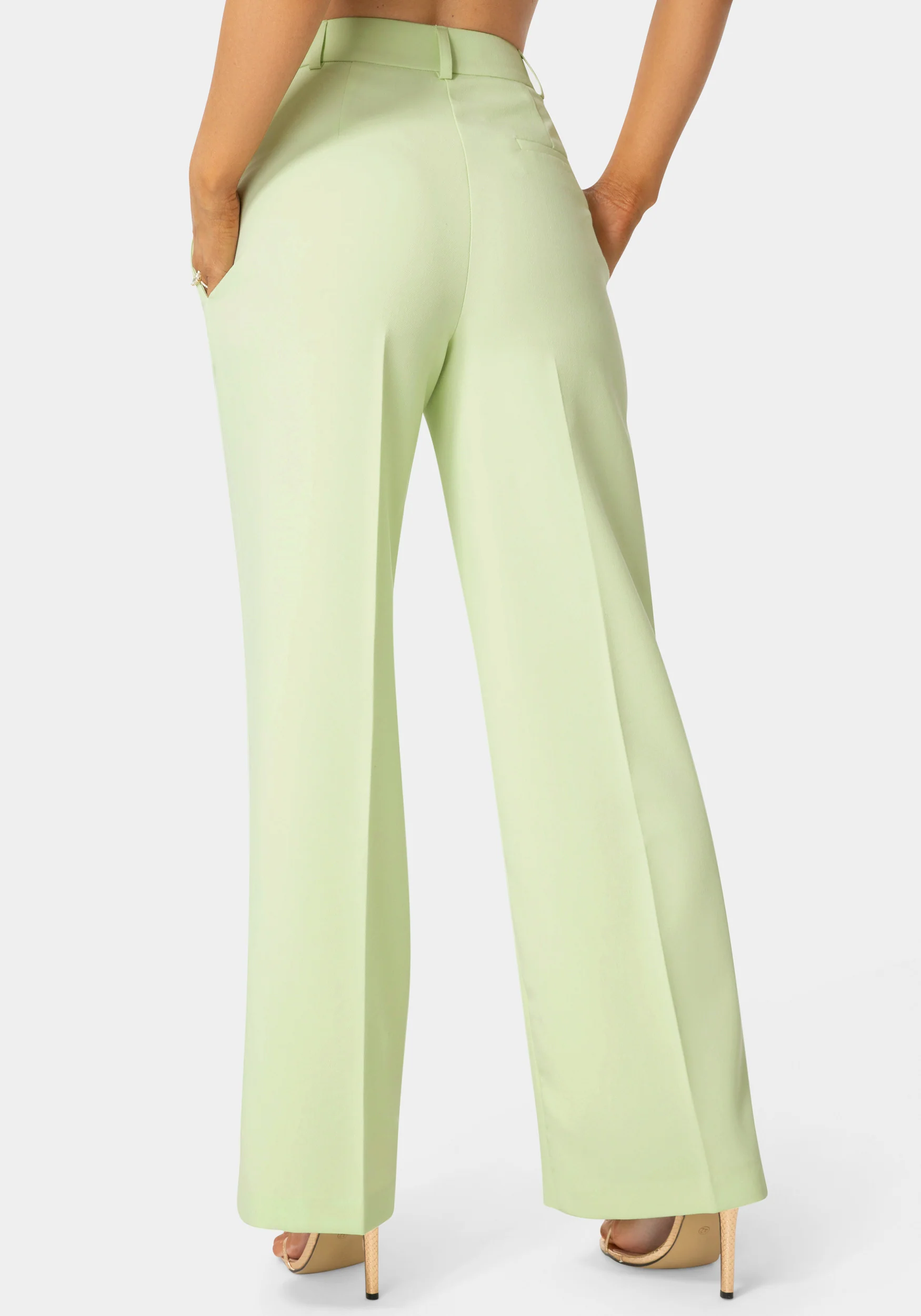 High Waist Overlap Wide Leg Pant - Image 3