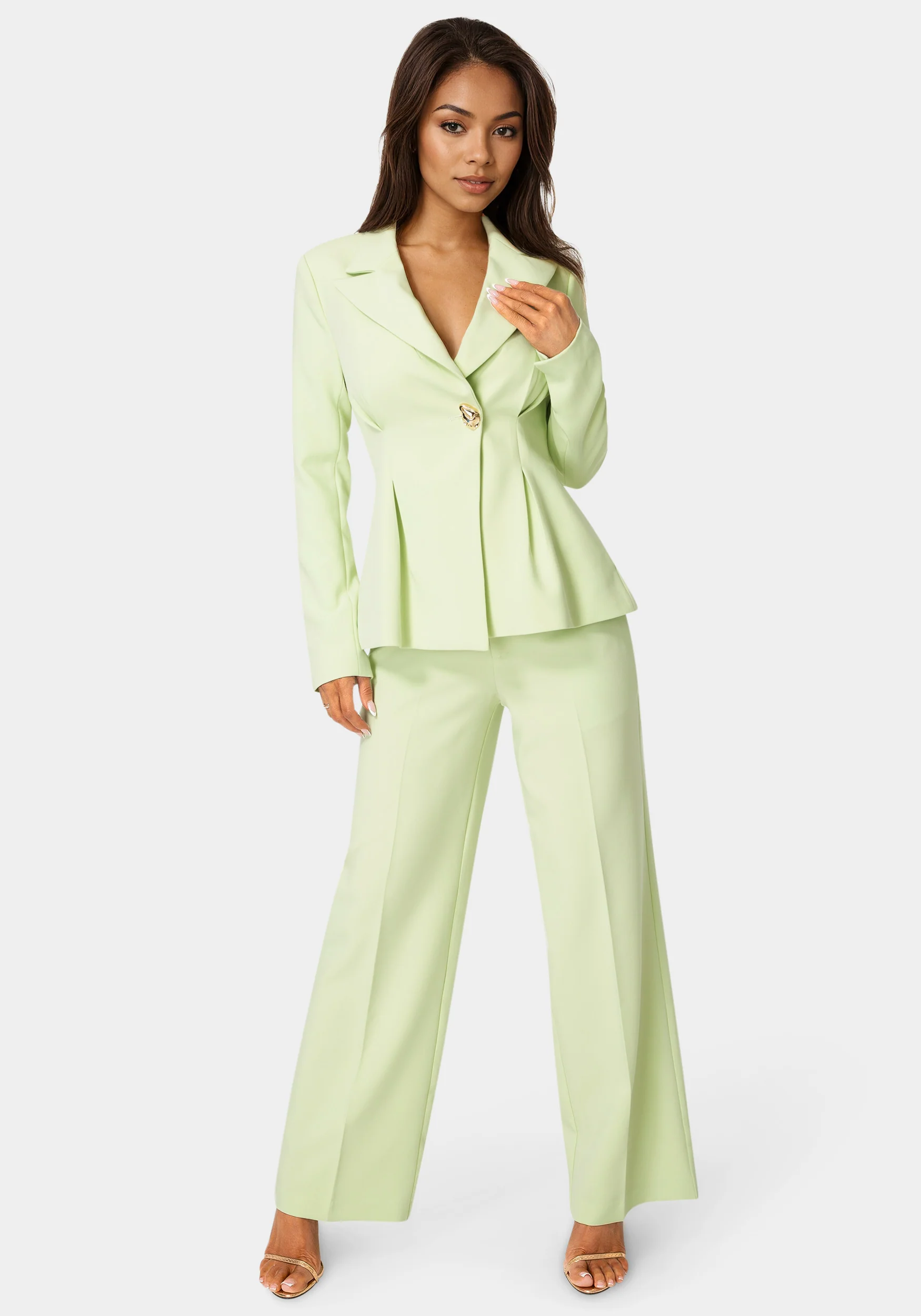 High Waist Overlap Wide Leg Pant - Image 5