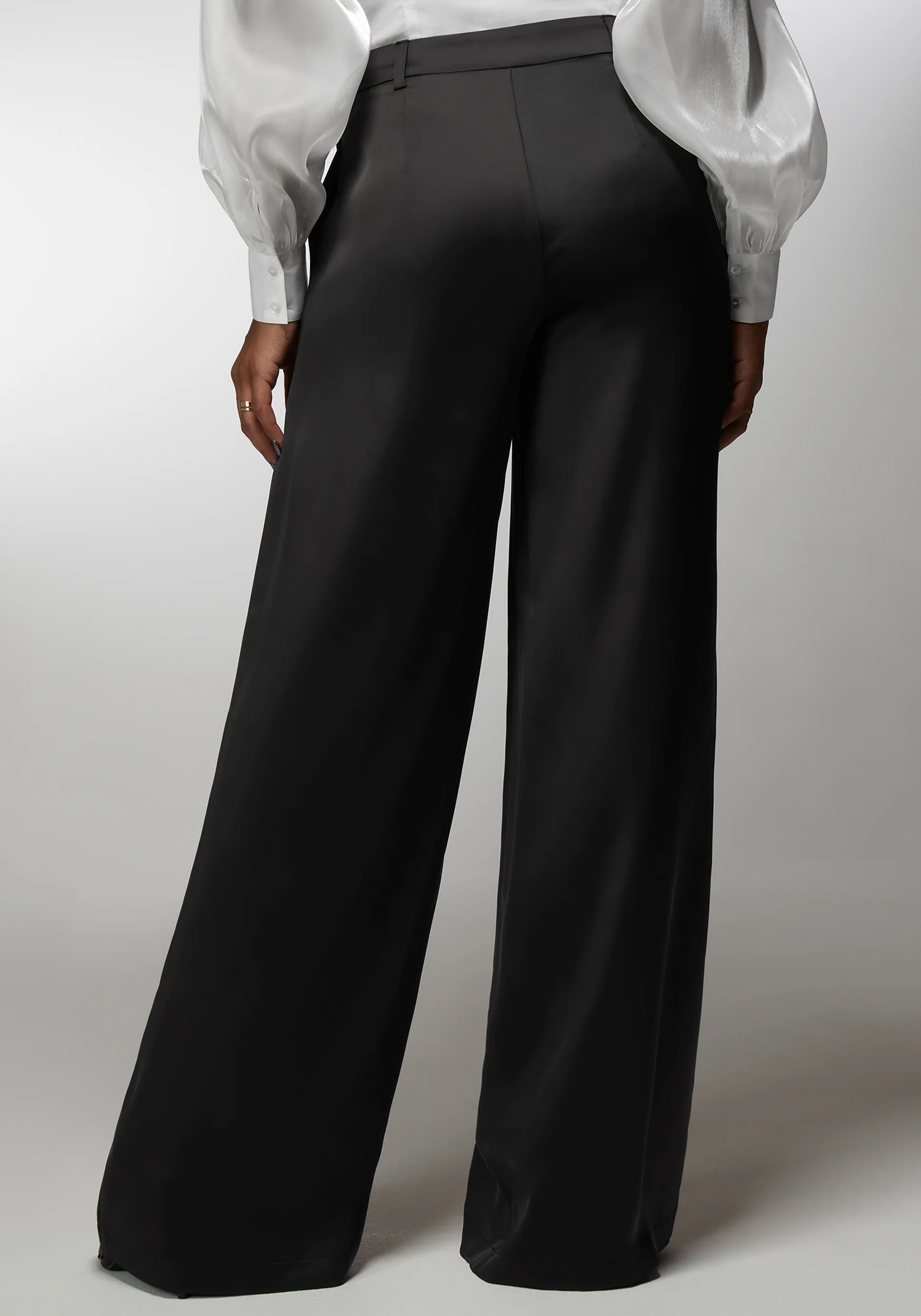 High Waist Satin Ultra Wide Leg Pant - Image 4